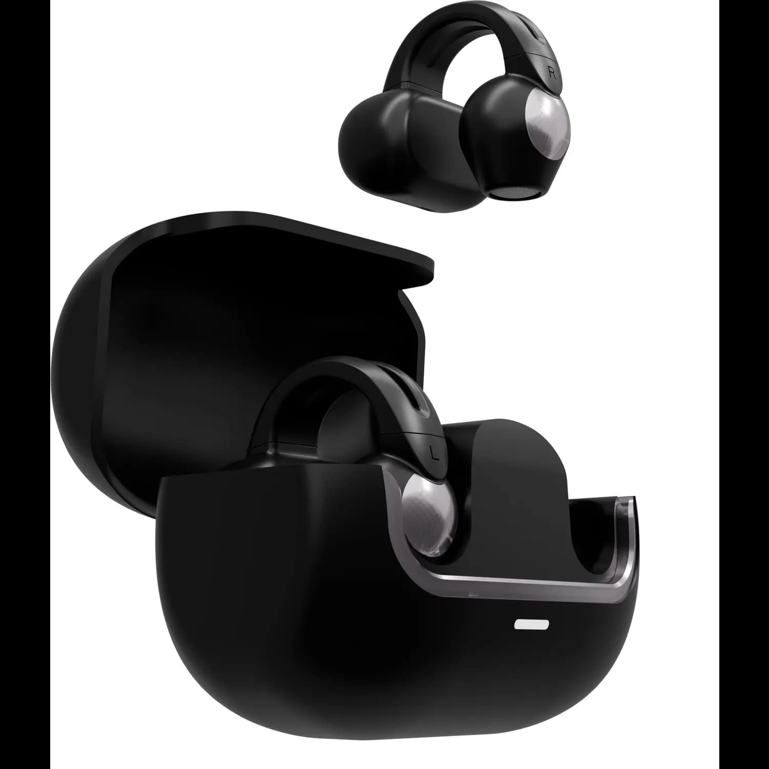 Green Lion Clip-On Earbuds GR-22 - Dual-Mic, Black — Beige 2