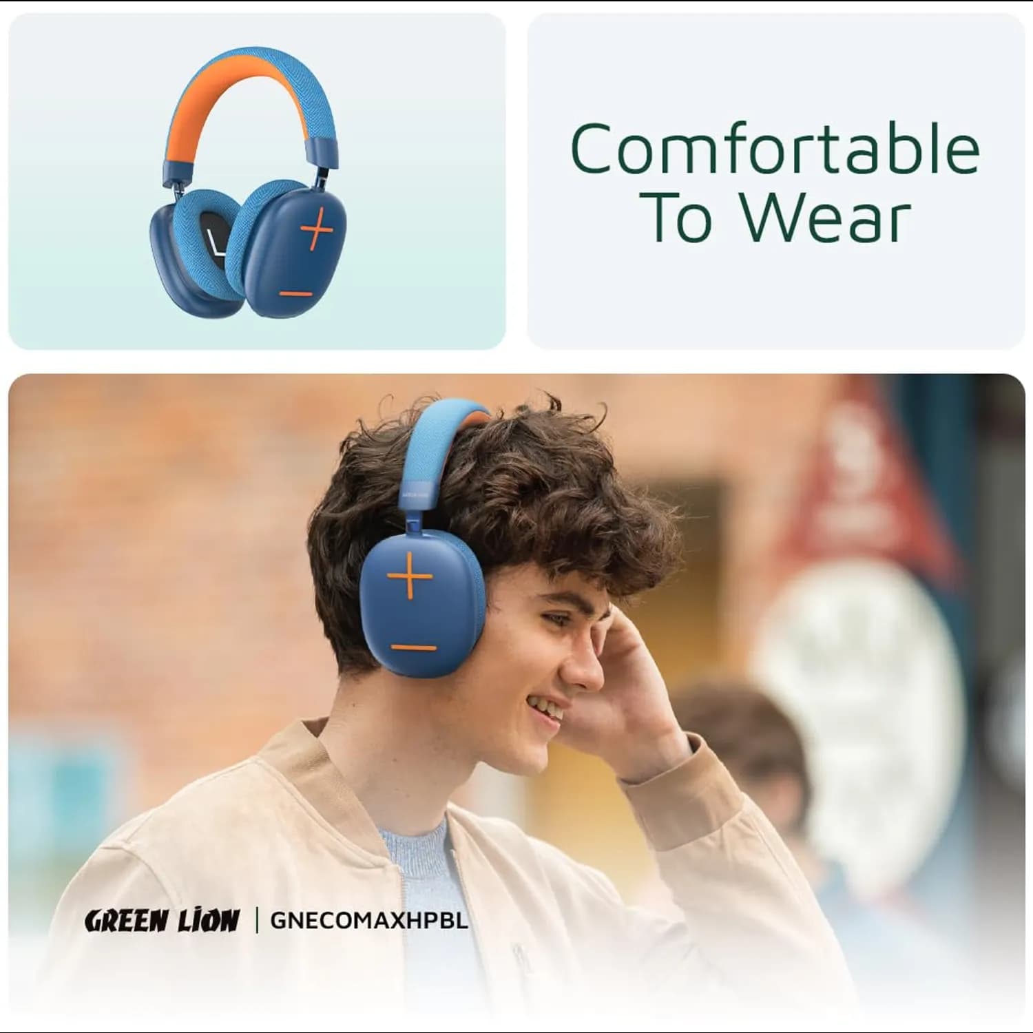 Green Lion Headphones Echo Max - Bluetooth 5.3, 48H Playtime, Blue 5