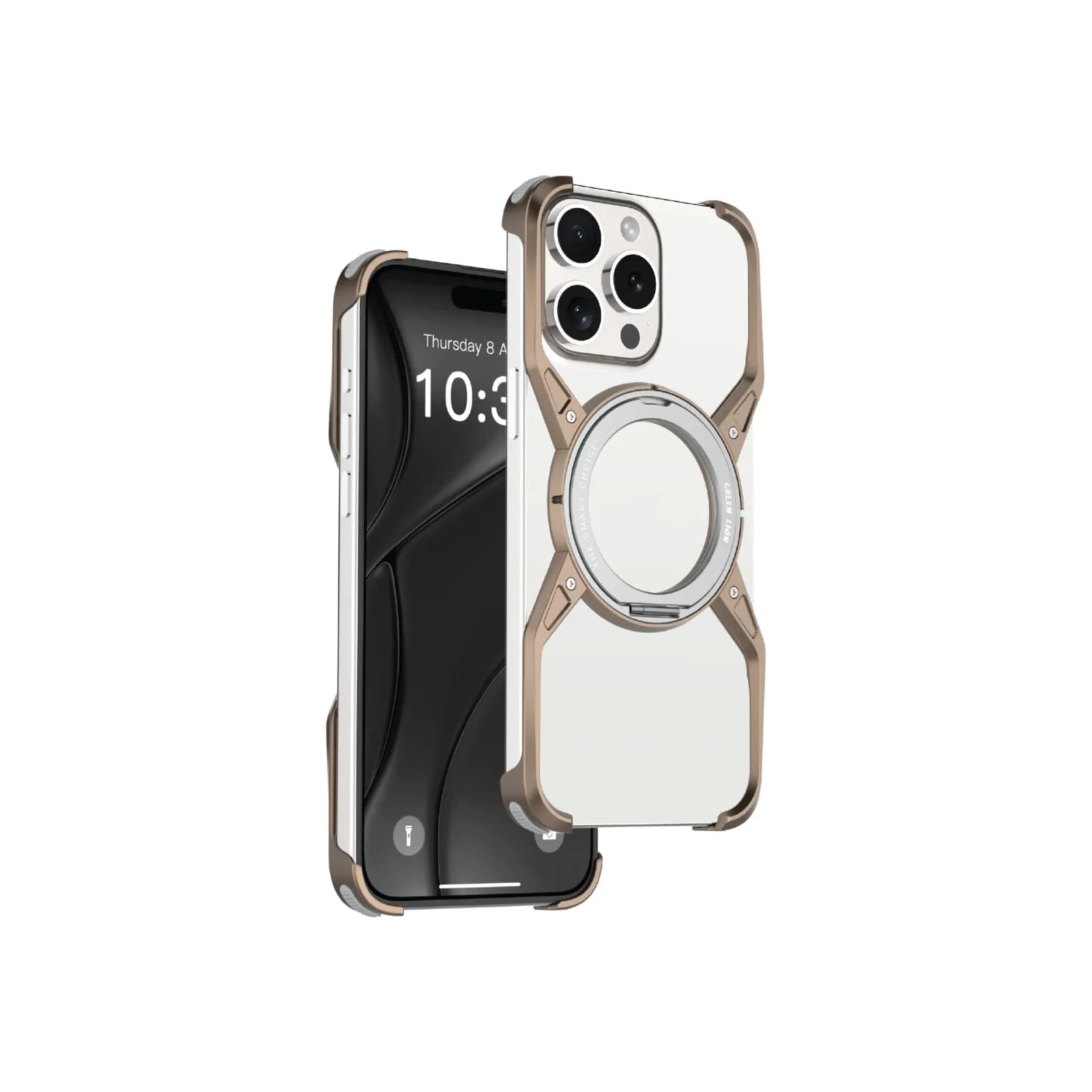 Green Lion Case for iPhone 16 Pro - MagSafe Compatible, Kickstand, Desert Titanium — Green 2
