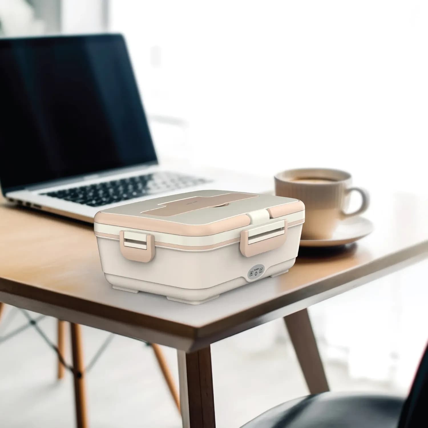 Green Lion Electric Lunchbox - 850ml, Portable, Beige 4
