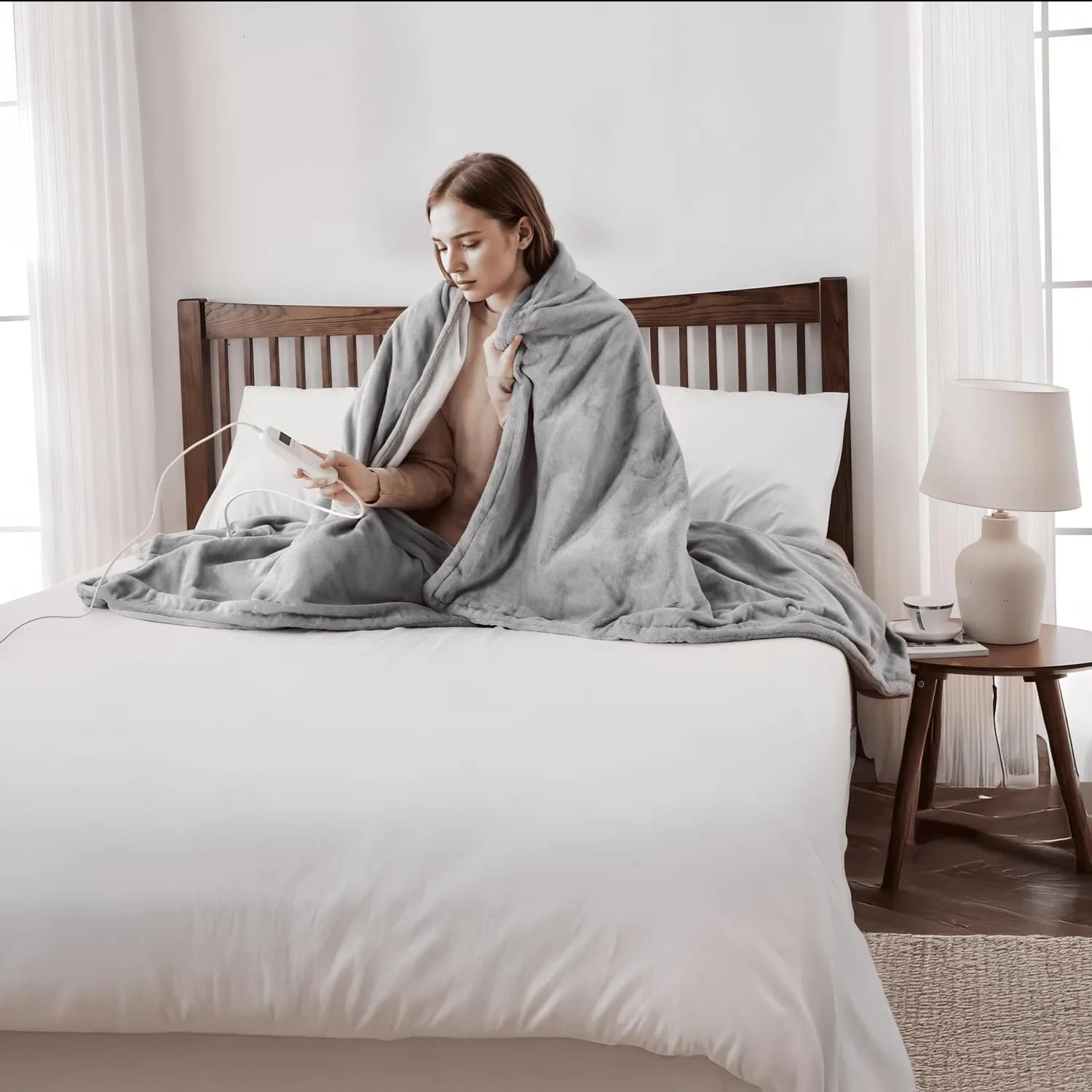 Green Lion Electric Heating Blanket - 9 Heat Settings, Gray 2