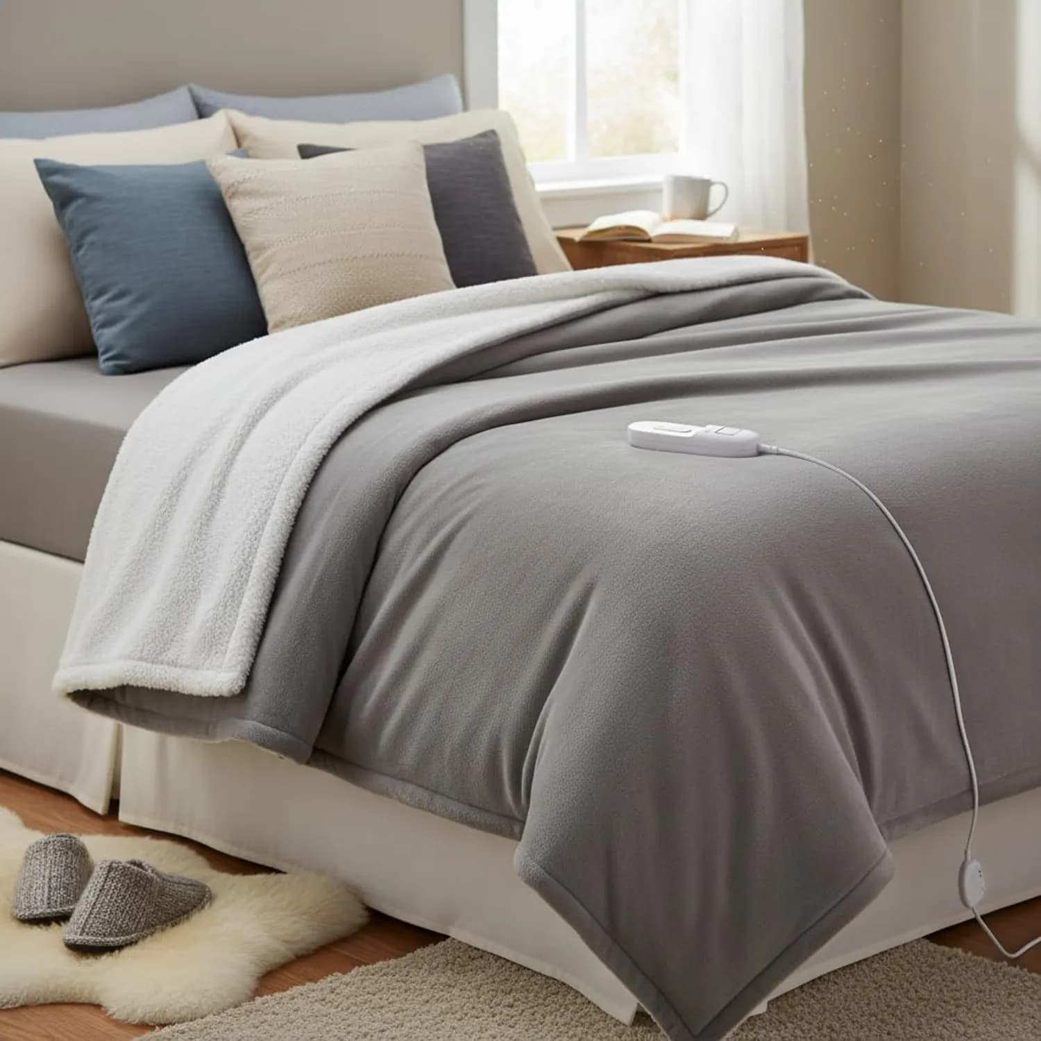 Green Lion Electric Heating Blanket - 9 Heat Settings, Gray 5