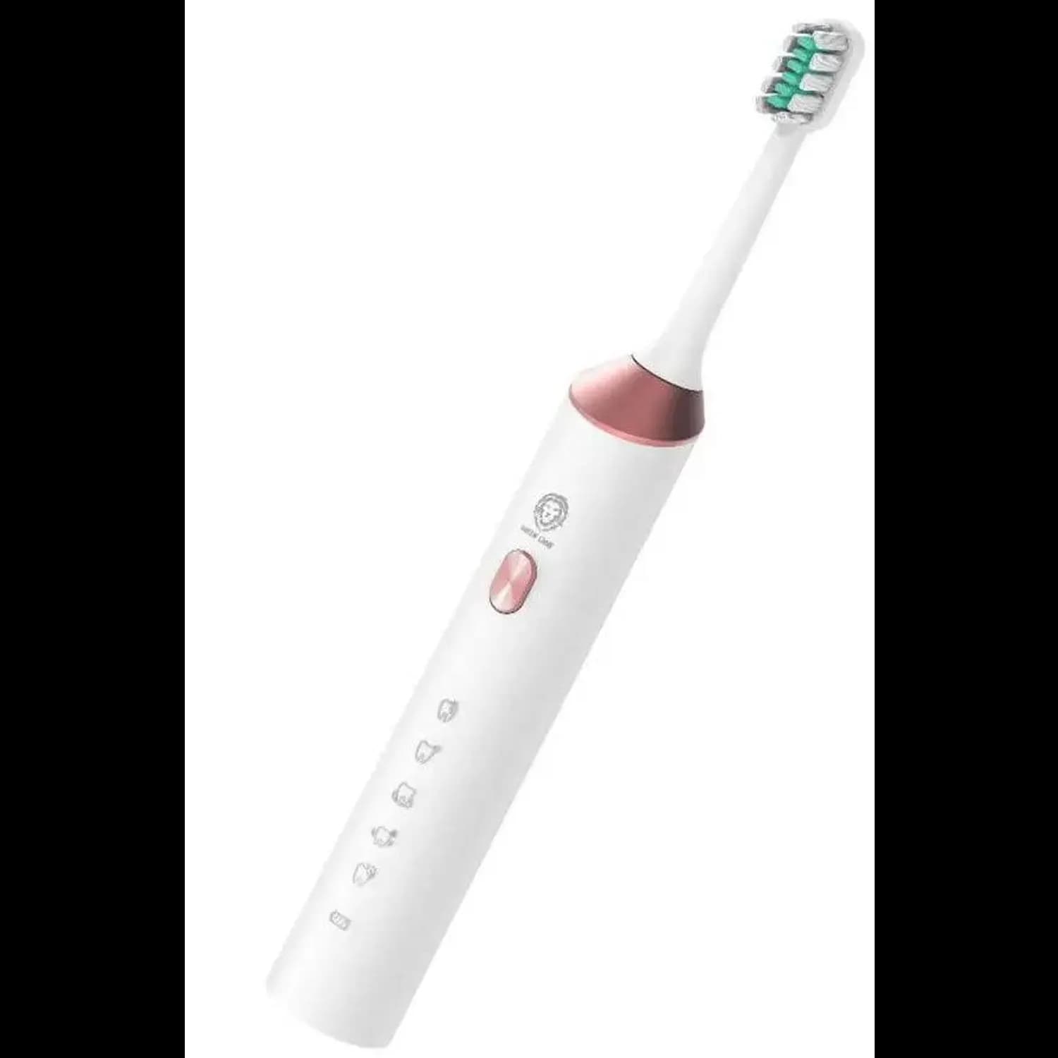 Green Lion Electric Toothbrush - 4 Brush Heads, Sensitive Care, White — Pink 2