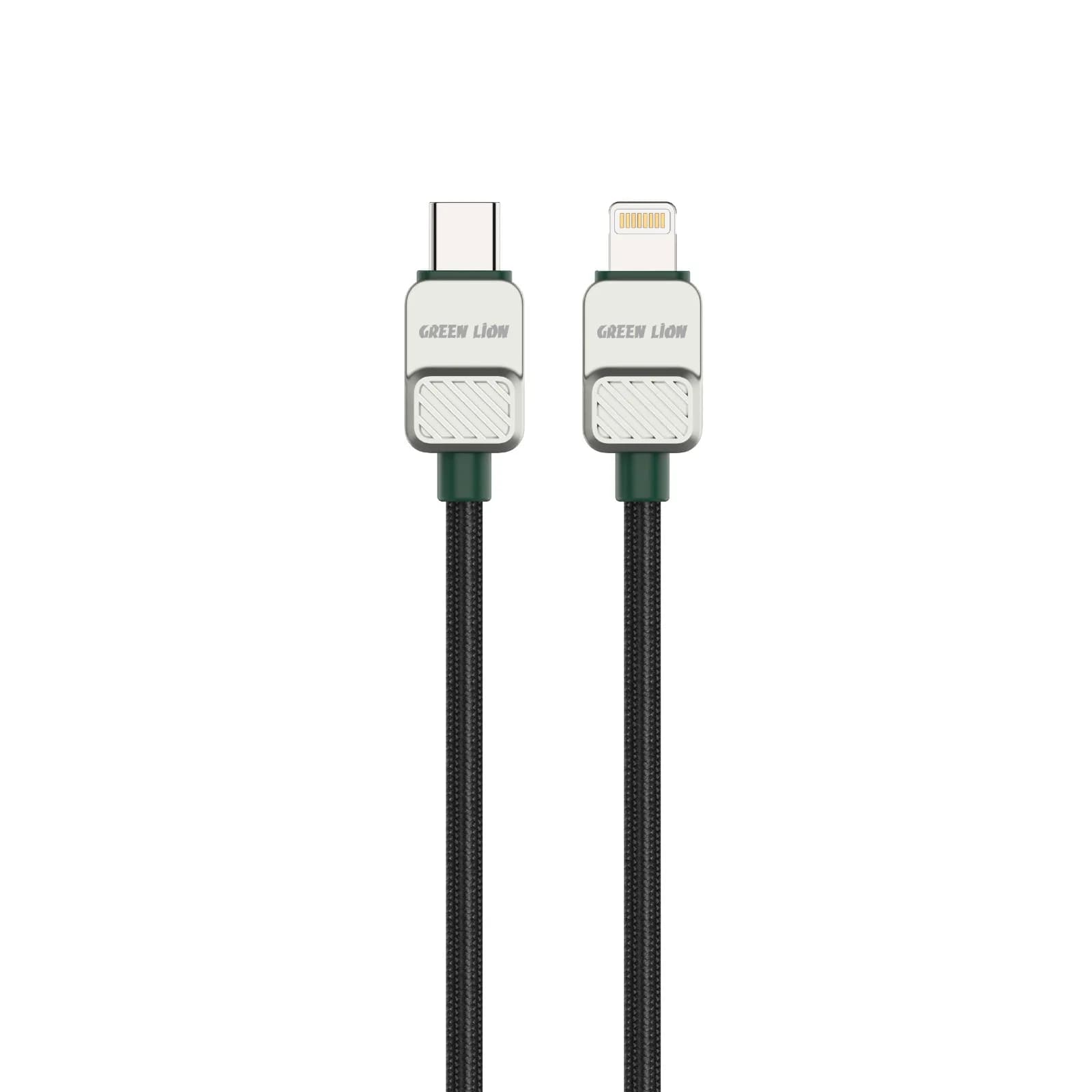 Green Lion USB-C to Lightning Electroplated Braided Cable - Black 1 Green Lion USB-C to Lightning Electroplated Braided Cable - Black 1