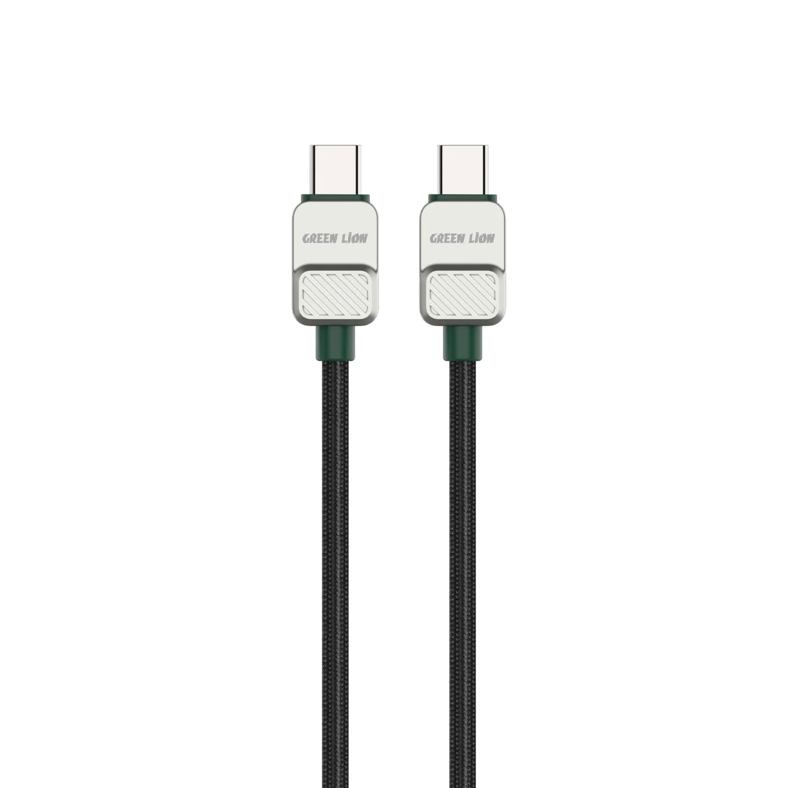 Green Lion USB-C to USB-C Electroplated Braided Cable - Black + Dark G 1 Green Lion USB-C to USB-C Electroplated Braided Cable - Black + Dark G 1