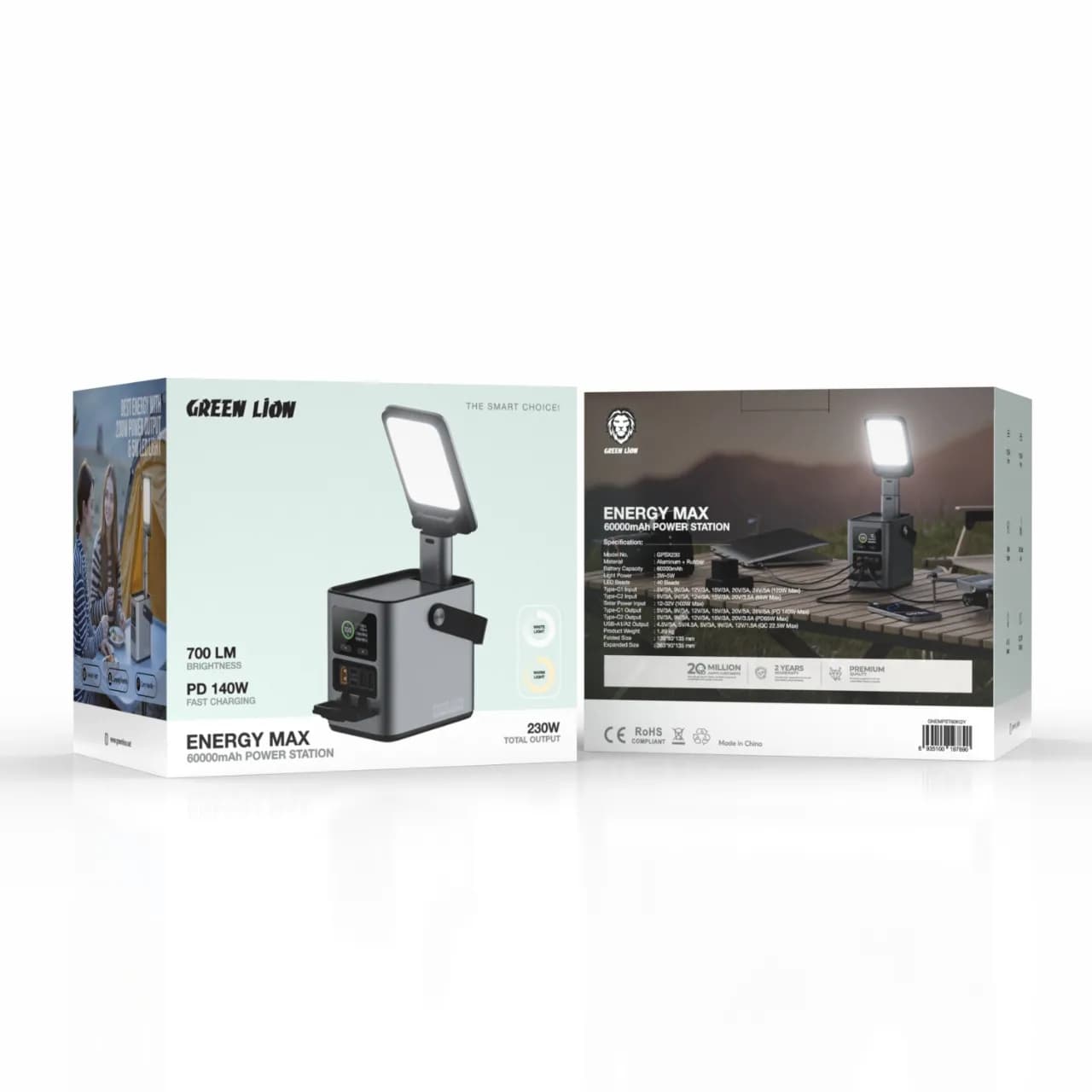 Green Lion Energy Max 60000mah Power Station 230W - Gray 4