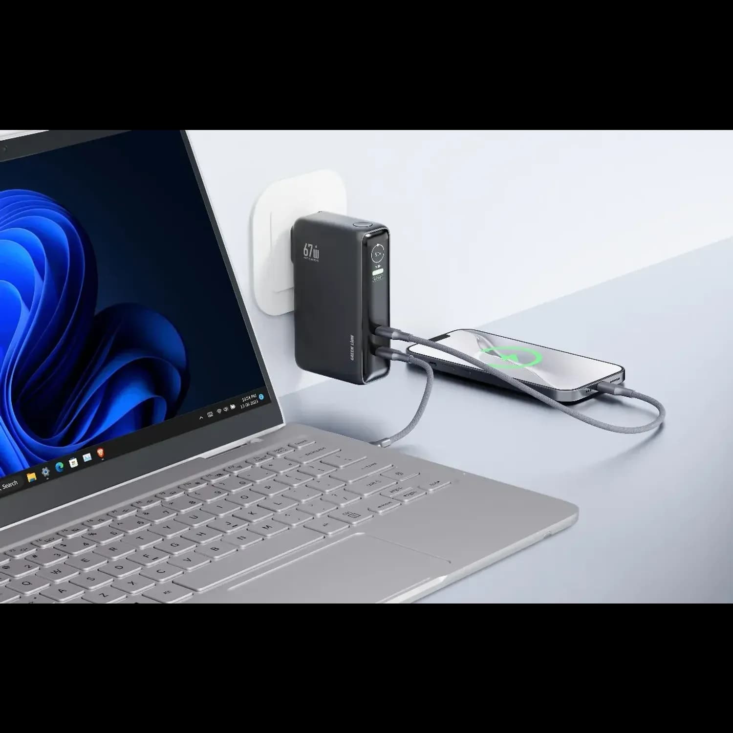 GREEN LION Power Bank - 10000mAh, Dual USB-C, Black 2