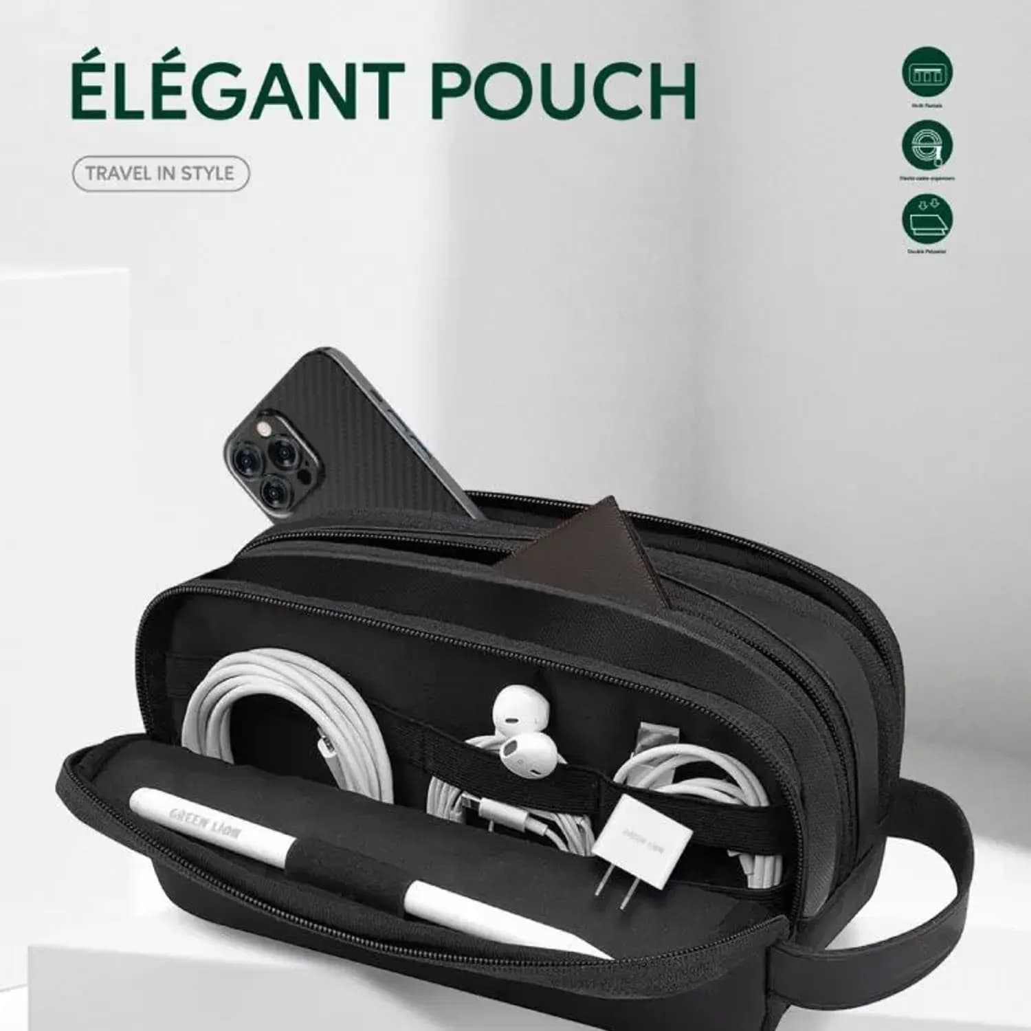 Green Lion Pouch - Waterproof, Black 4