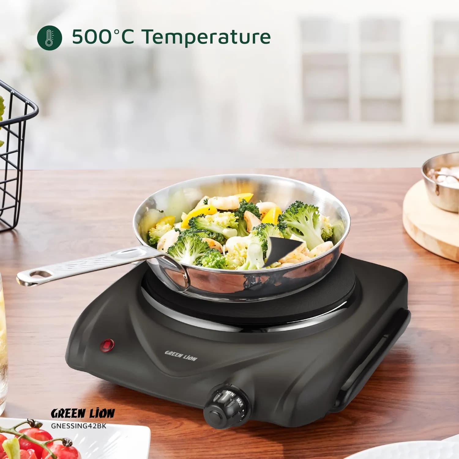 Green Lion Electric Stove - Single Hot Plate, 6 Levels, Black 3