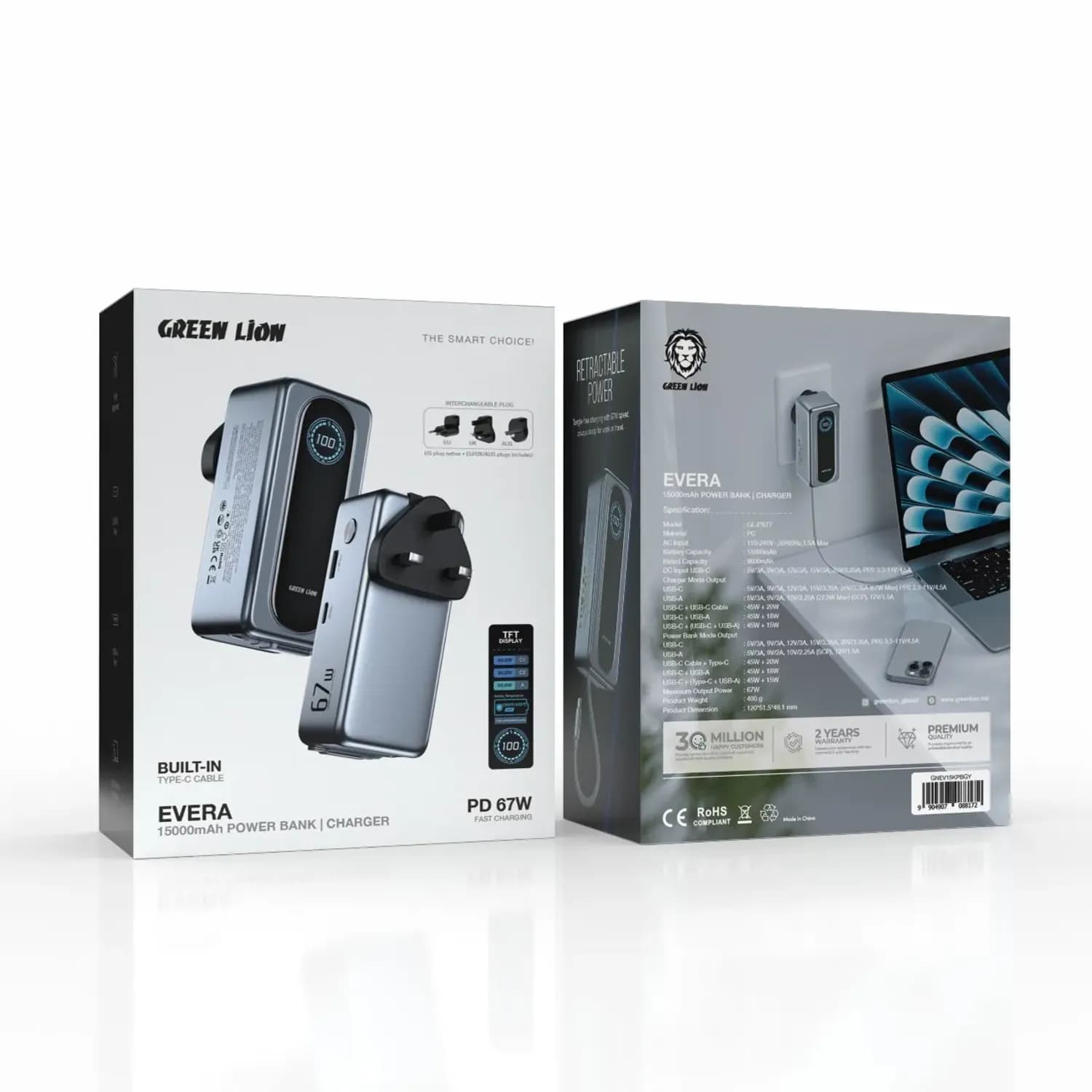 GREEN LION Power Bank - 15000mAh 67W PD, Grey 3