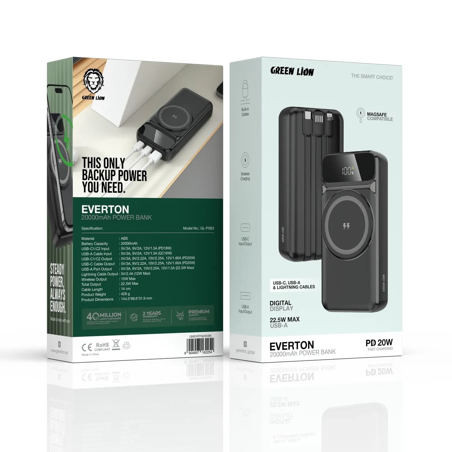 Green Lion Power Bank Everton - 20000mAh PD 20W, Black 3