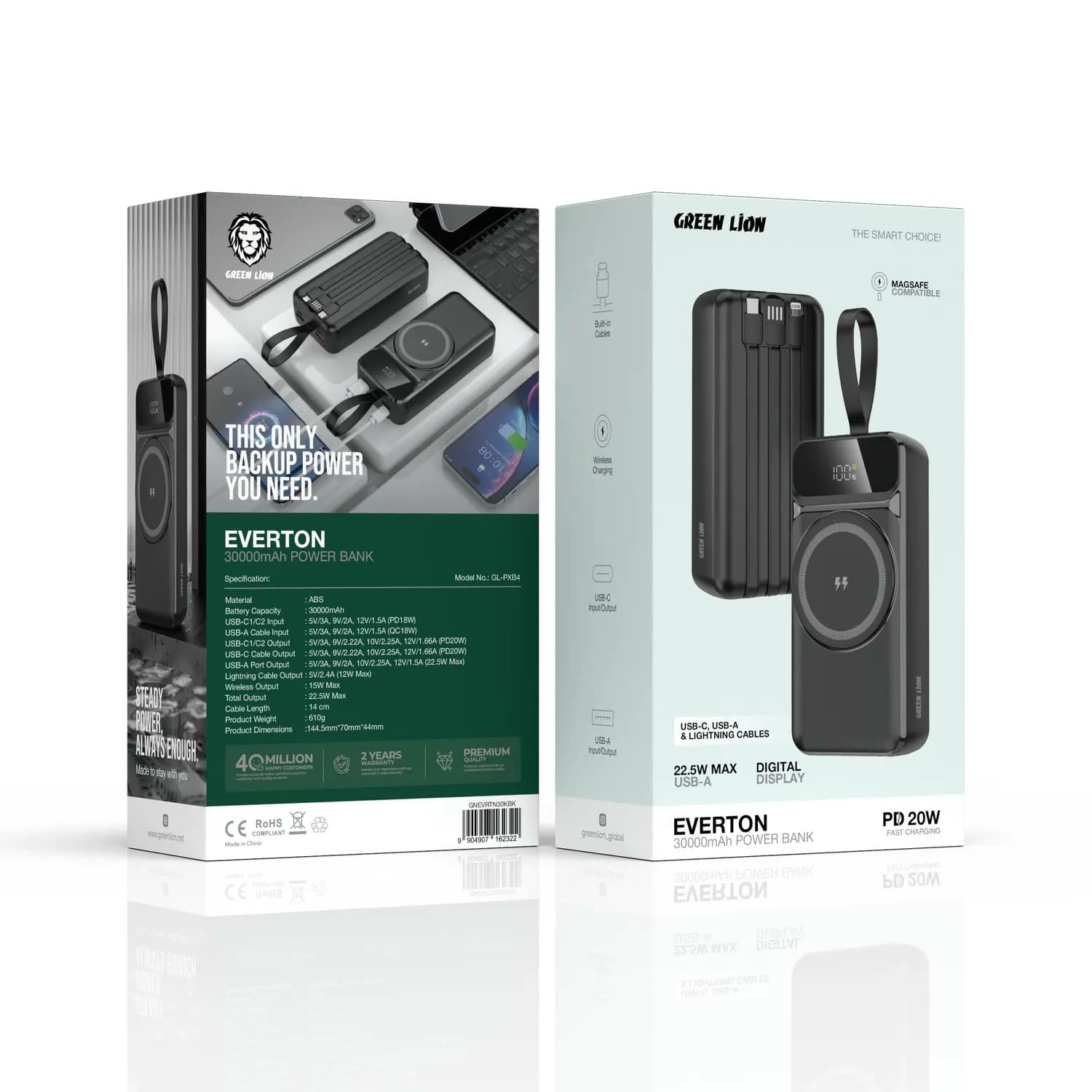 Green Lion Power Bank Everton 30000mAh PD 20W - Black 3