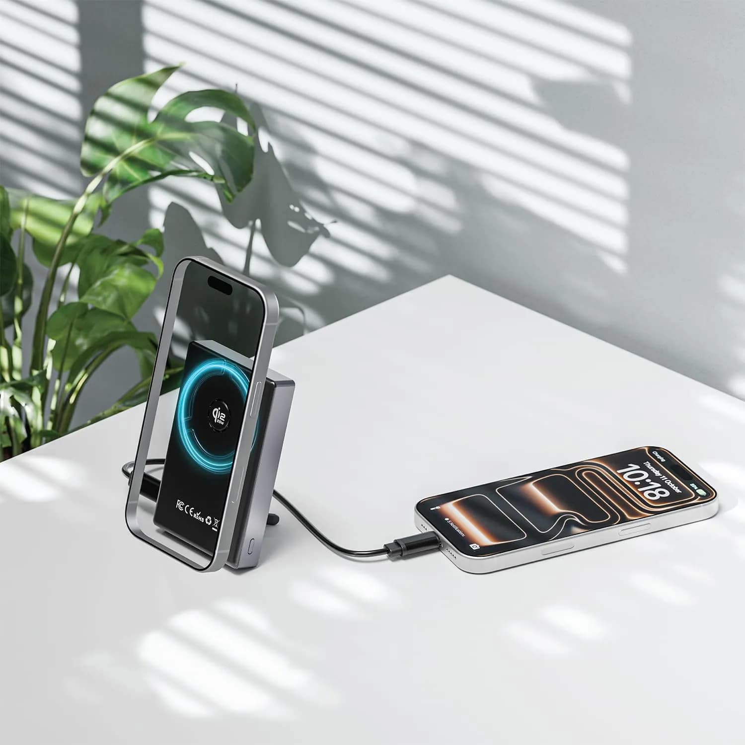 Green Lion Power Bank Qi2 - 10000mAh 25W Wireless, Gray 2