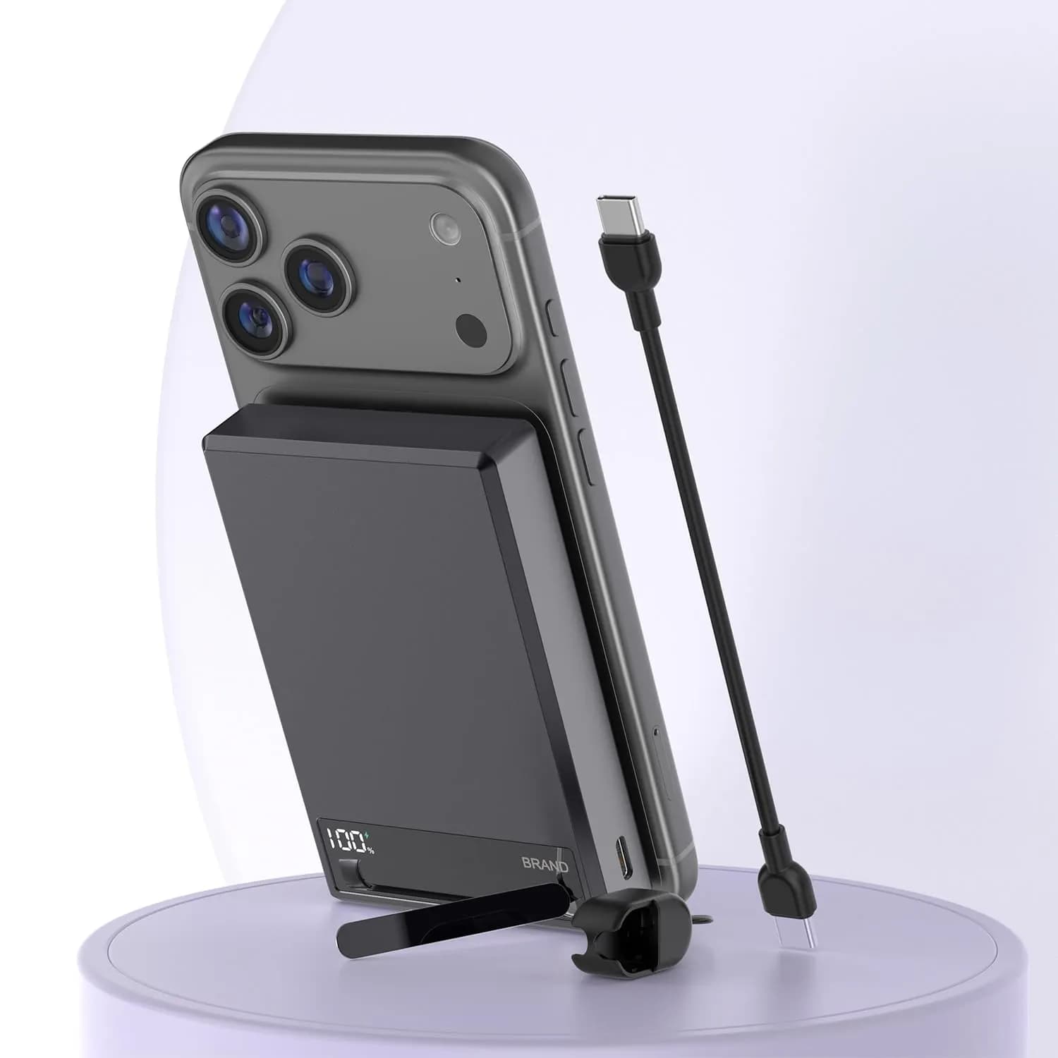 Green Lion Power Bank Qi2 - 10000mAh 25W Wireless, Gray 4