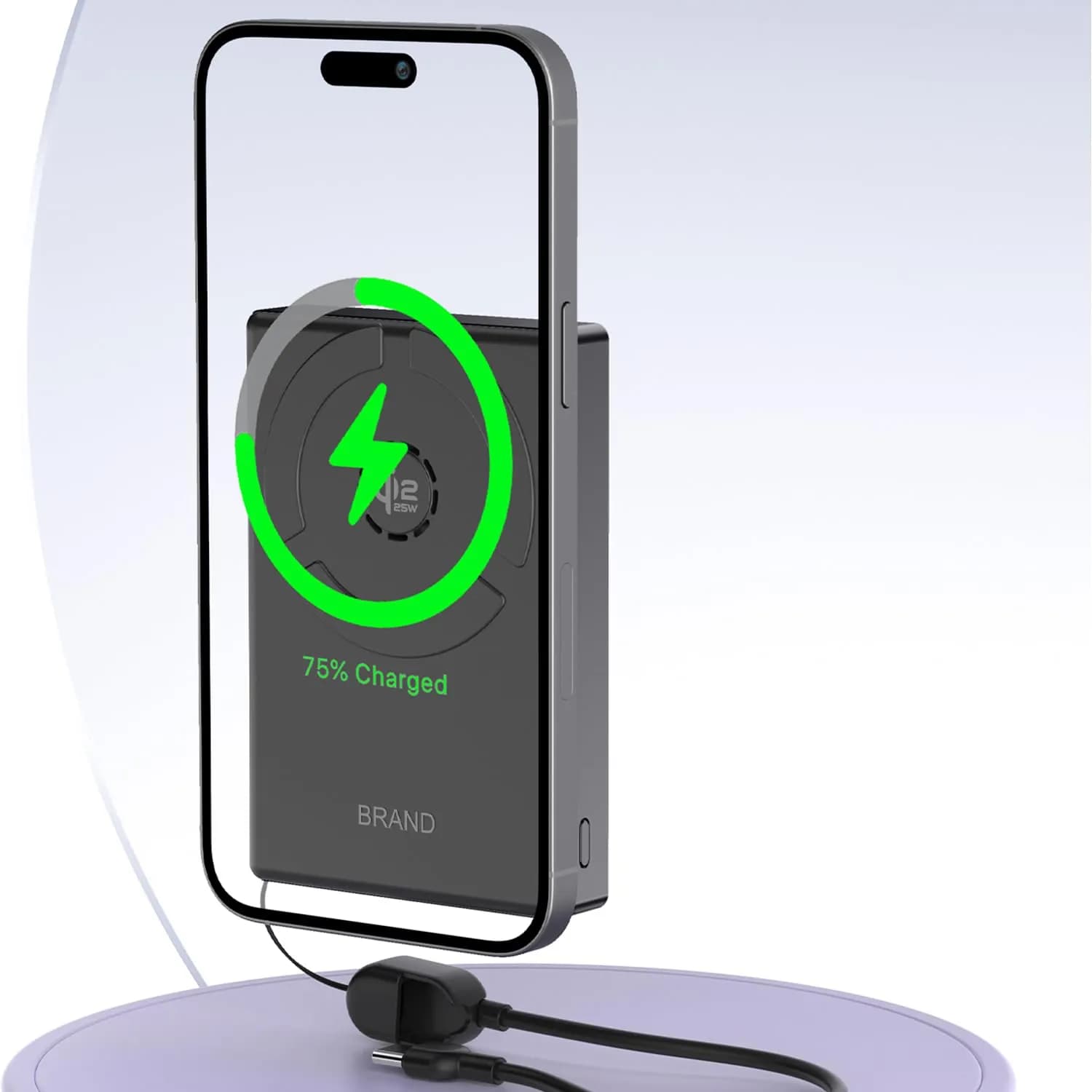 Green Lion Power Bank Qi2 - 10000mAh 25W Wireless, Gray 5