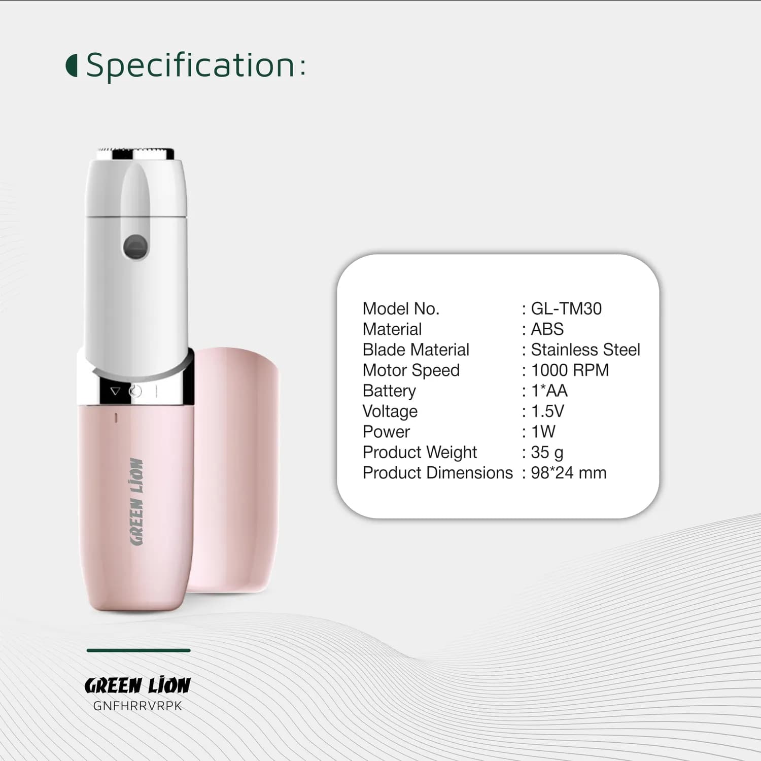 Green Lion Facial Hair Remover - Painless, Portable, Pink 5