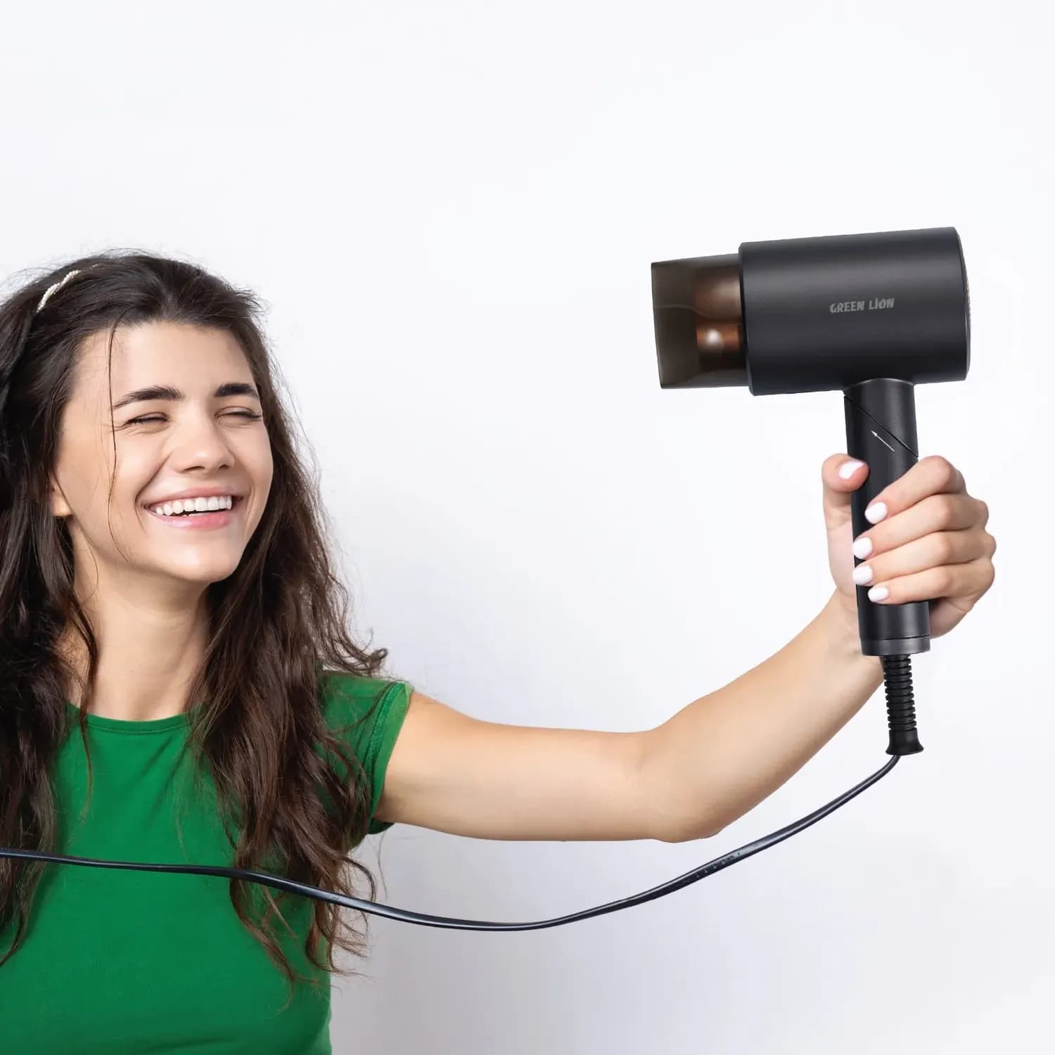 Green Lion Hair Dryer - 2000W, Temp Display, Grey 2
