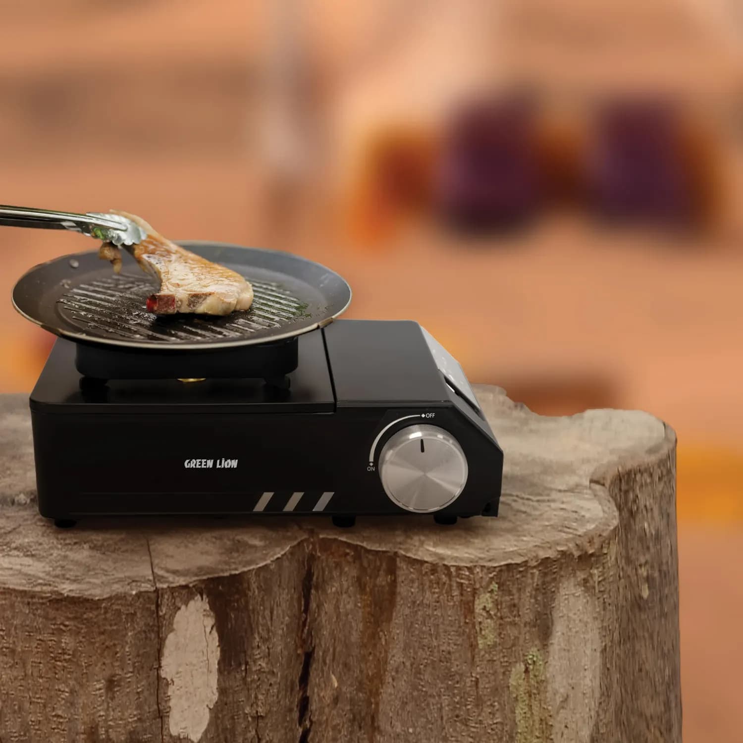 Green Lion Camping Stove - 3-Way Burner 2100W, Black 2