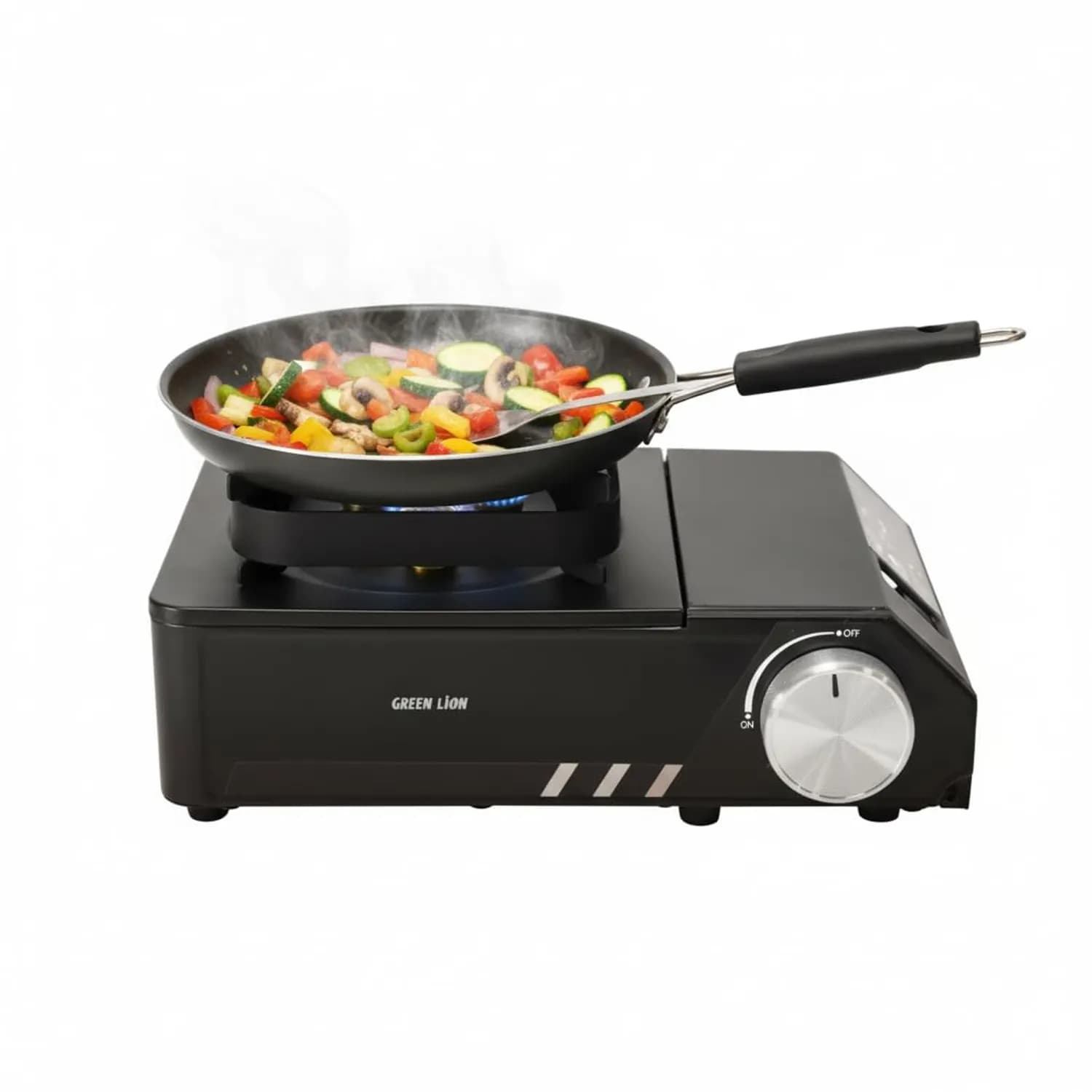 Green Lion Camping Stove - 3-Way Burner 2100W, Black 1