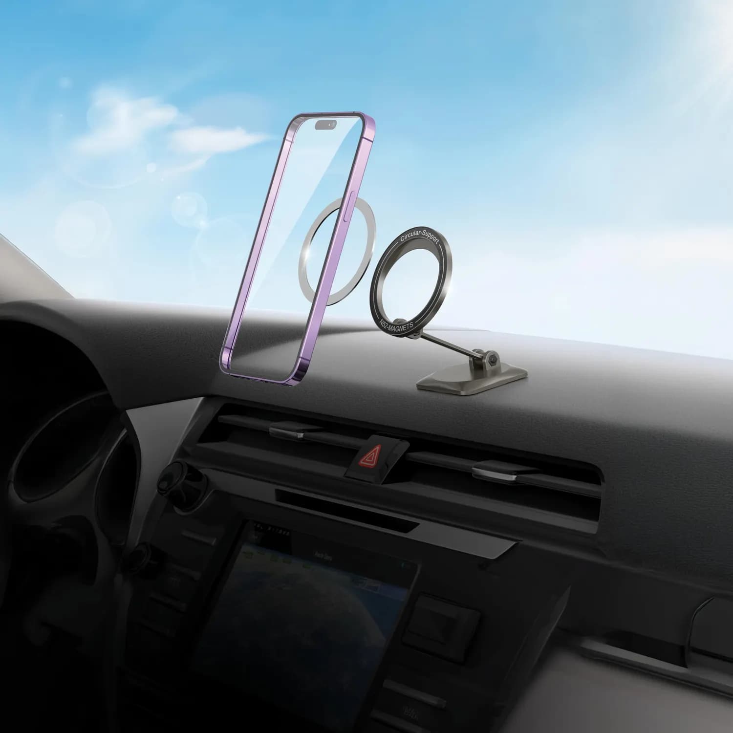 Green Lion Car Holder - Foldable, MagSafe Compatible, Black 4