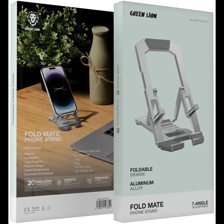 Green Lion Neck Phone Holder - MagSafe Compatible, Gray 3
