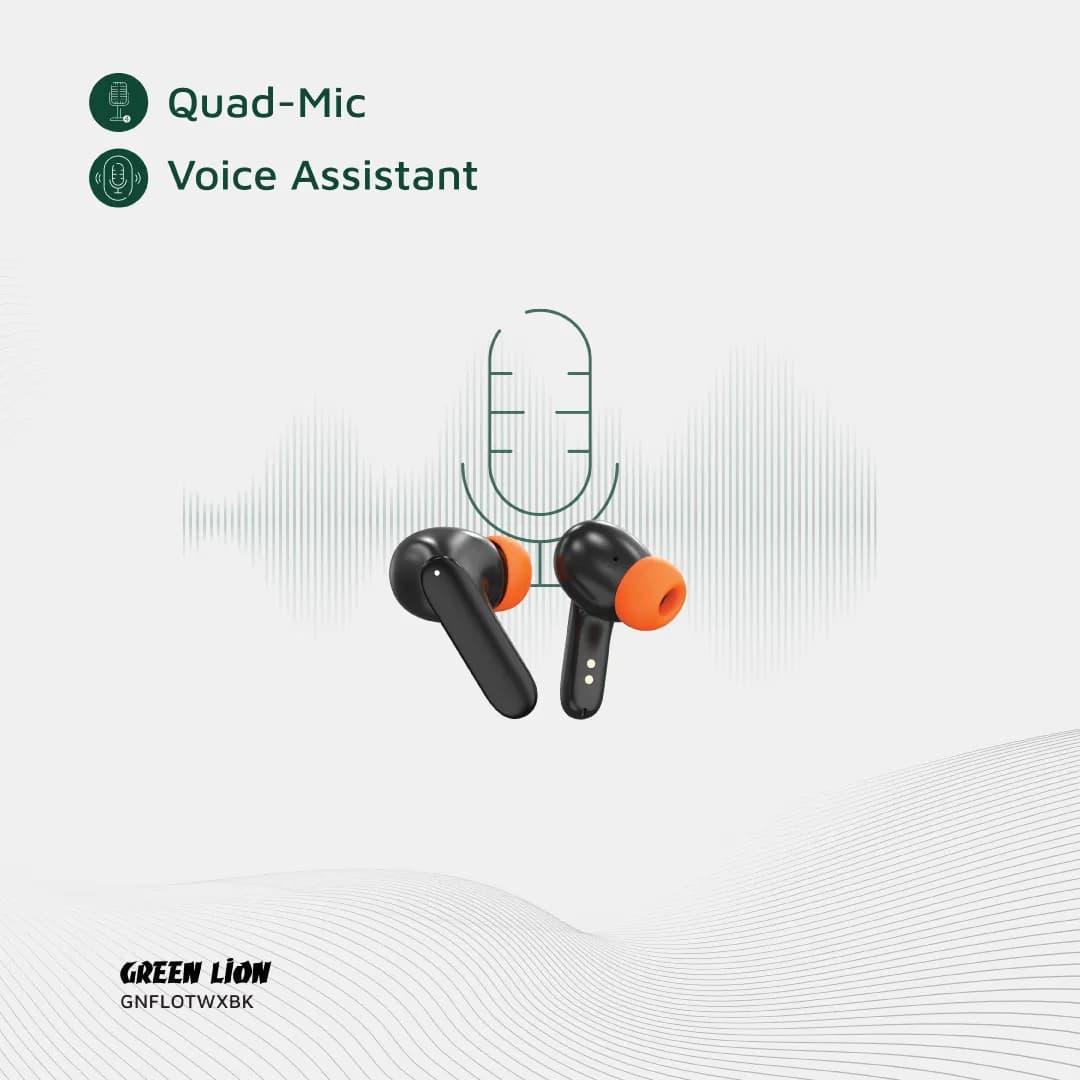 Green Lion Florence TWS True Wireless Earbuds — Black 4