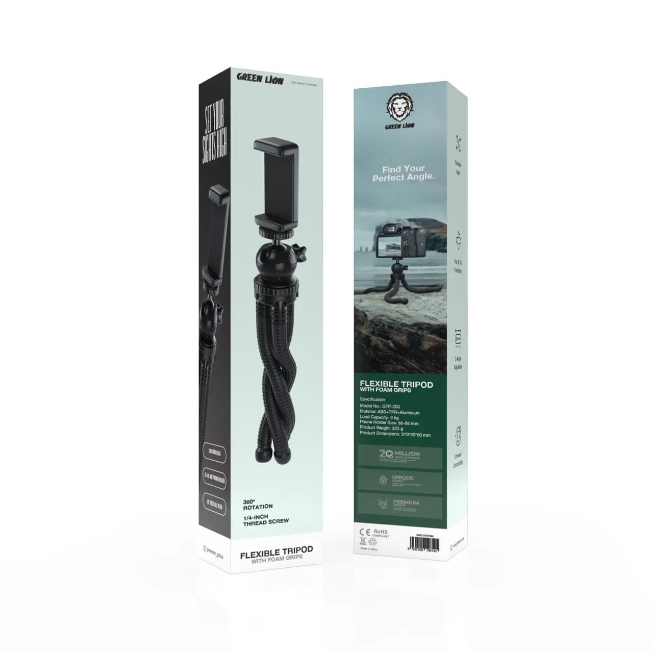 Green Lion Flexible Tripod with Foam Grips - Black 1 Green Lion Flexible Tripod with Foam Grips - Black 1
