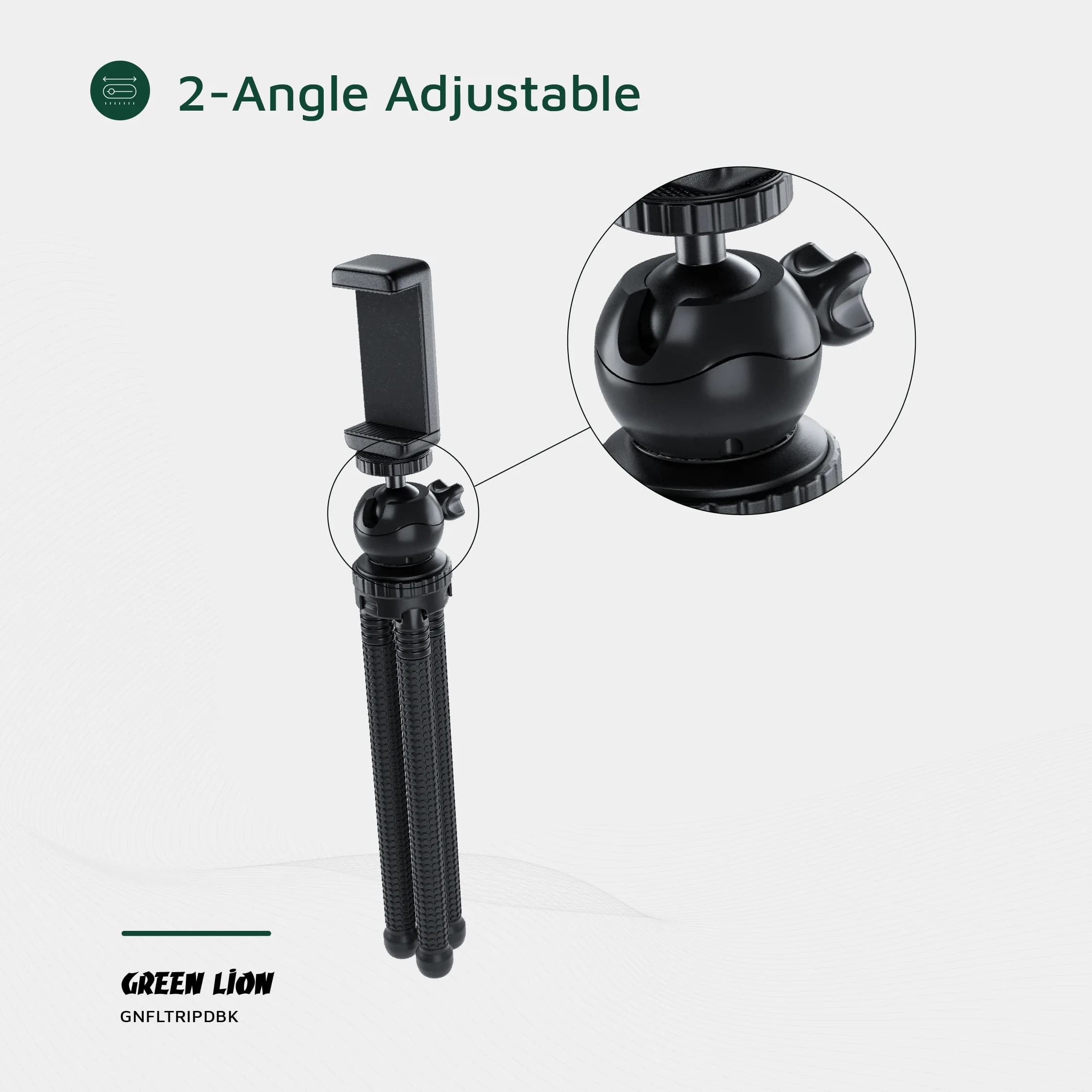 Green Lion Flexible Tripod with Foam Grips - Black 4