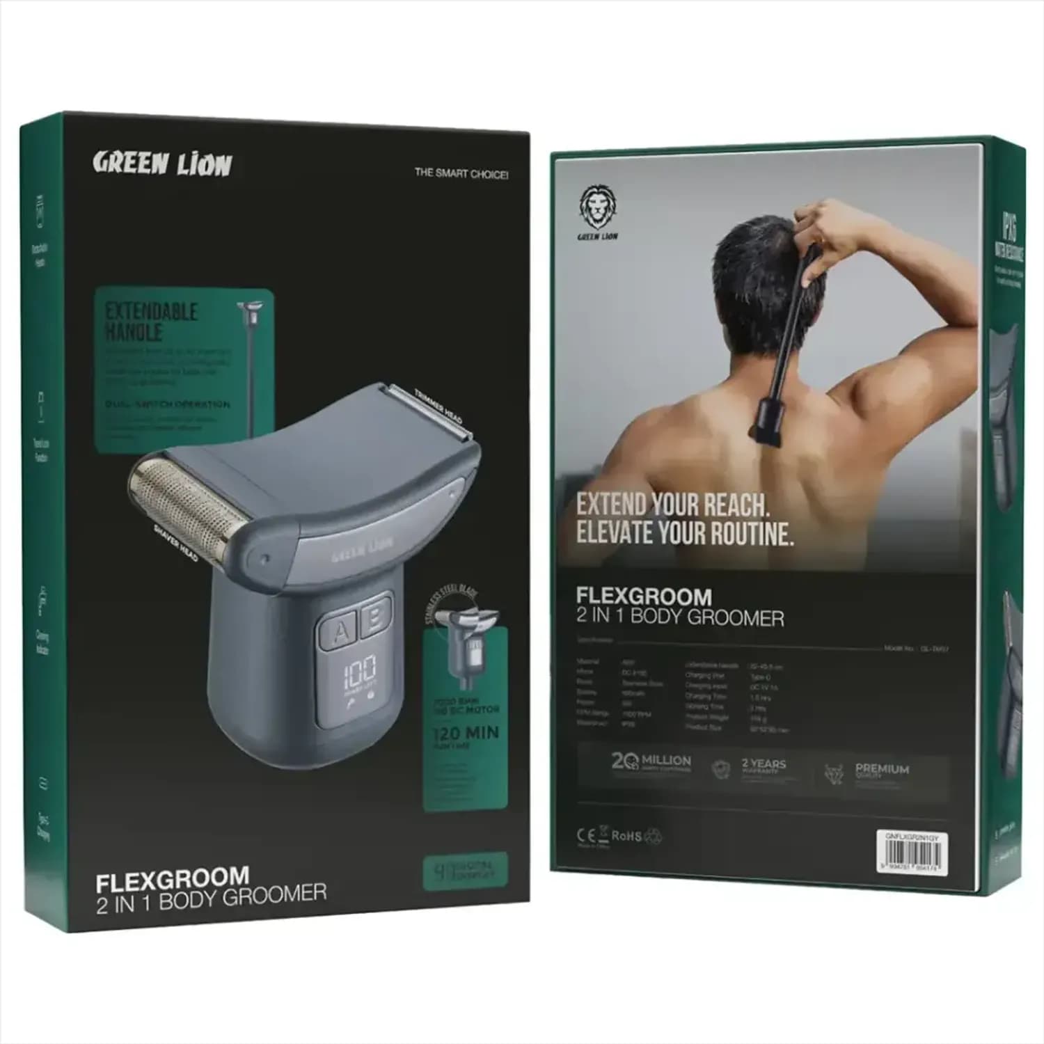 Green Lion Body Groomer Flexgroom - 2 in 1, Gray 3