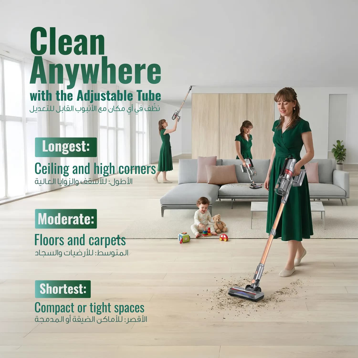 Green Lion Vacuum Cleaner - 34000Pa, 900ml, Grey 3