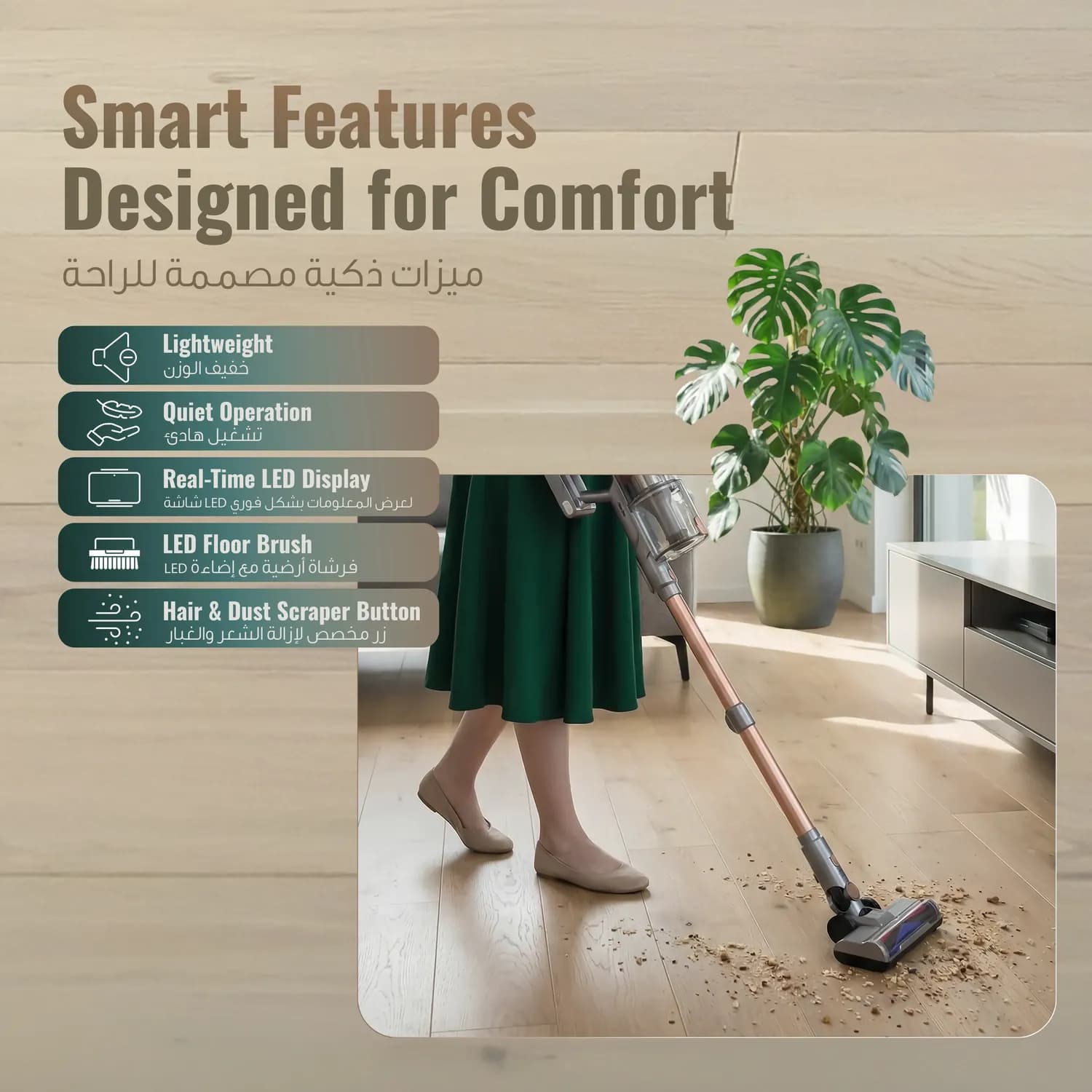 Green Lion Vacuum Cleaner - 34000Pa, 900ml, Grey 4