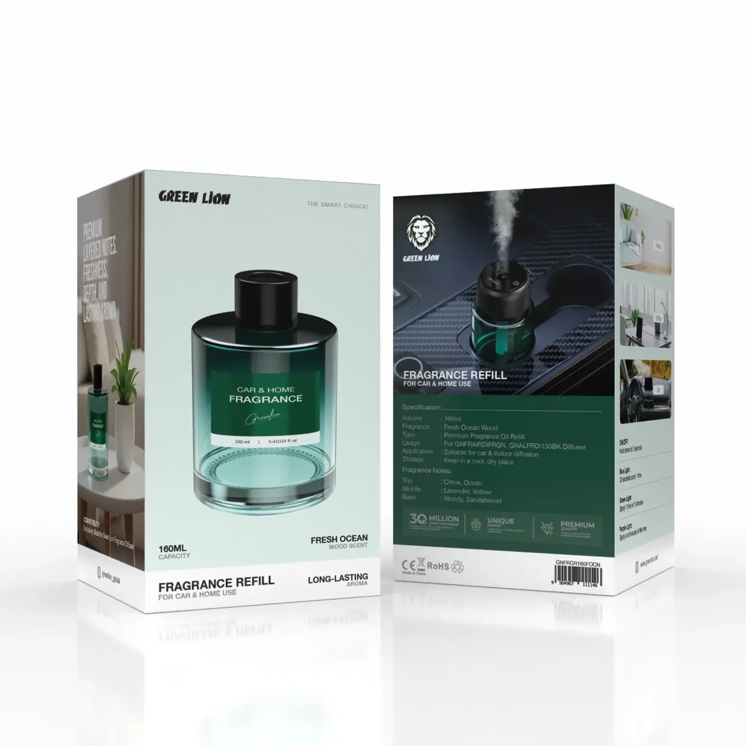 Green Lion Fragrance Diffuser - 130ml, Touch Control, Black 3