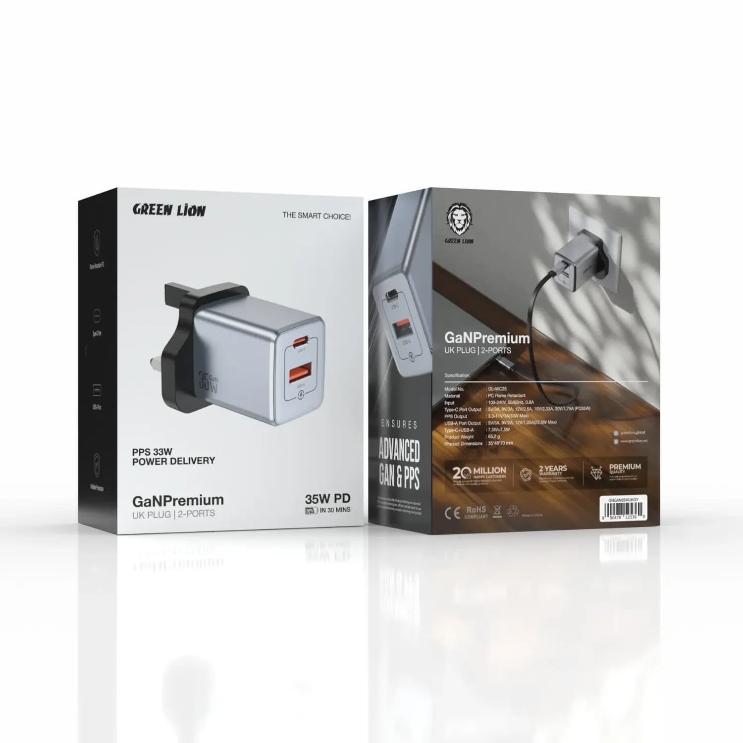 Green Lion GaNPremium Wall Charger - 35W PD, UK Plug 4