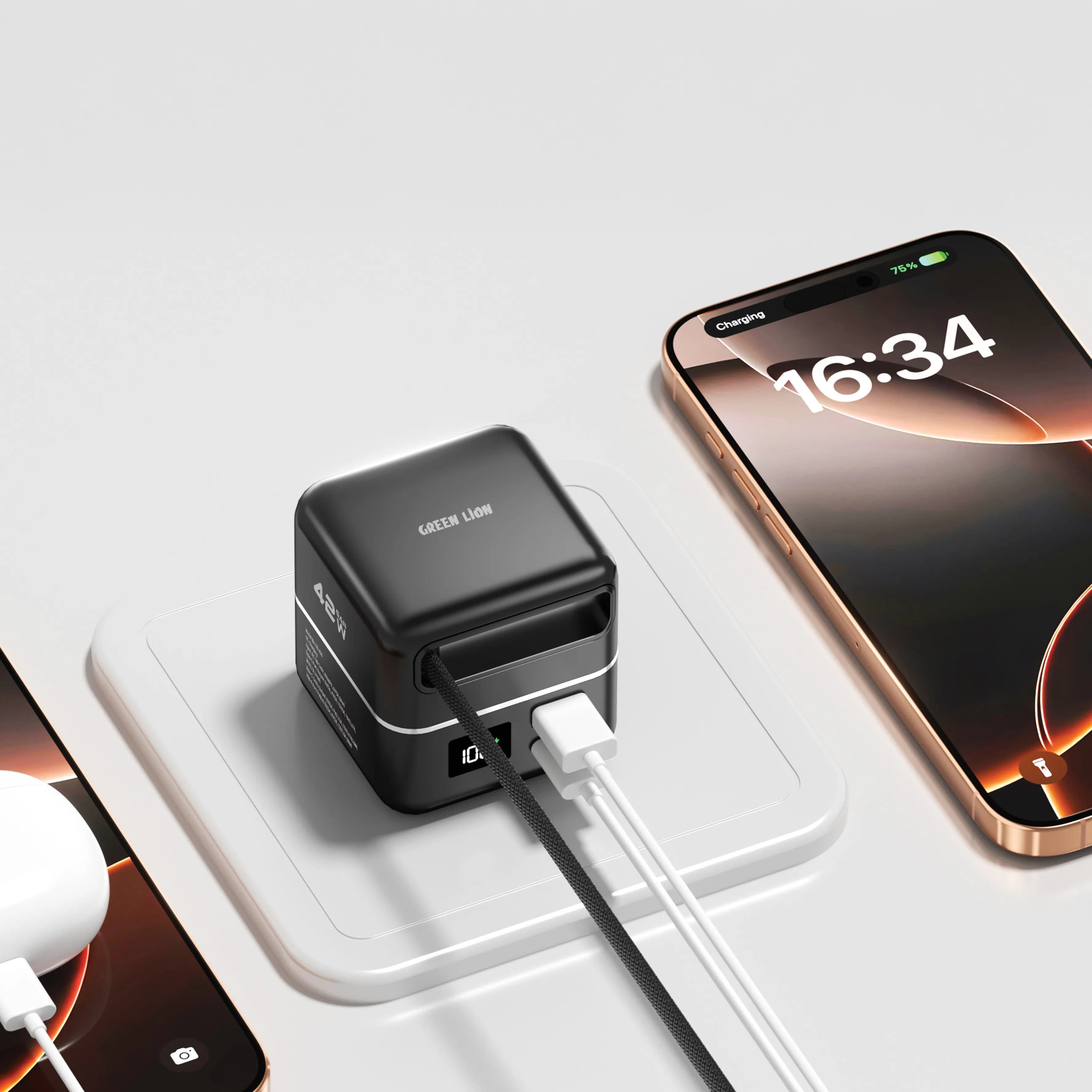Green Lion GaN Premium Series Charger 42W with 5000mAh Power Bank 3