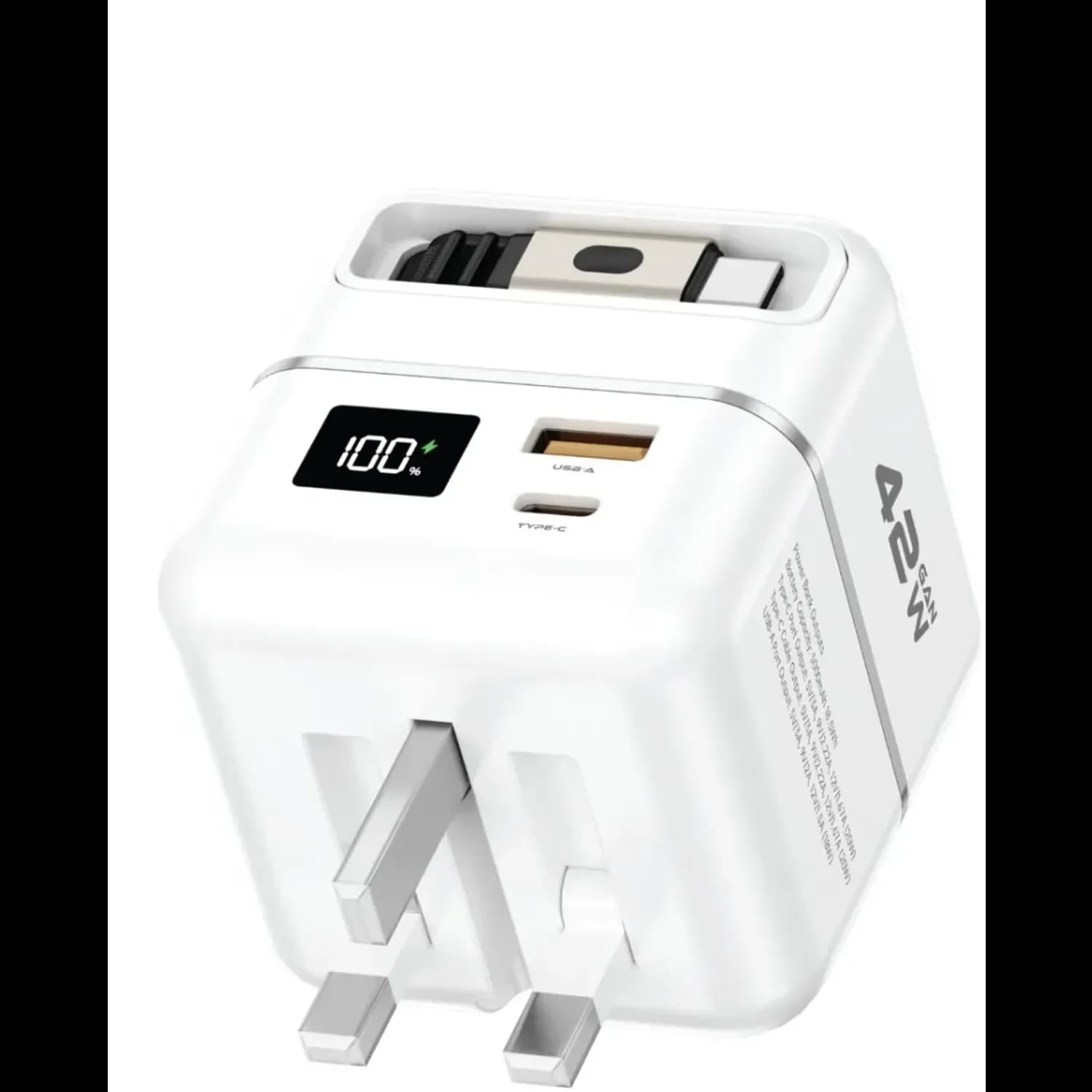Multi Functional Charger & Power Bank - 5000mAh, PD42W, White 1 Multi Functional Charger & Power Bank - 5000mAh, PD42W, White 1