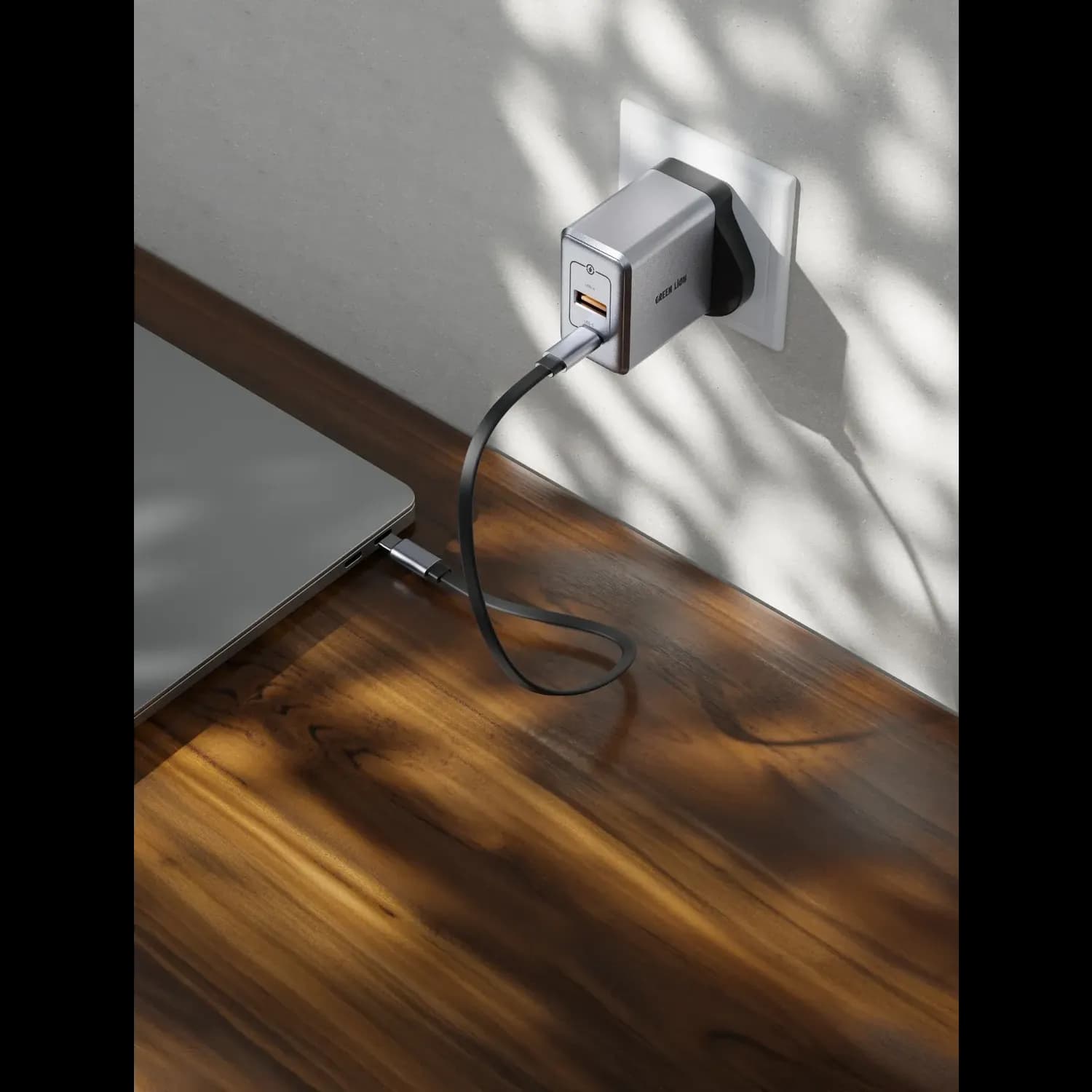 Green Lion GaN Charger - 45W PD Dual Port, Grey 3