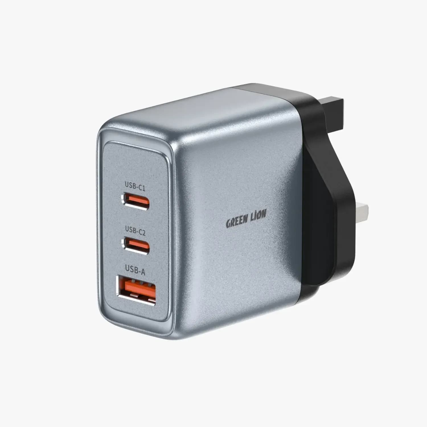 GREEN LION Wall Charger - 65W PD, Dual USB-C & USB-A, Grey — Gray 2