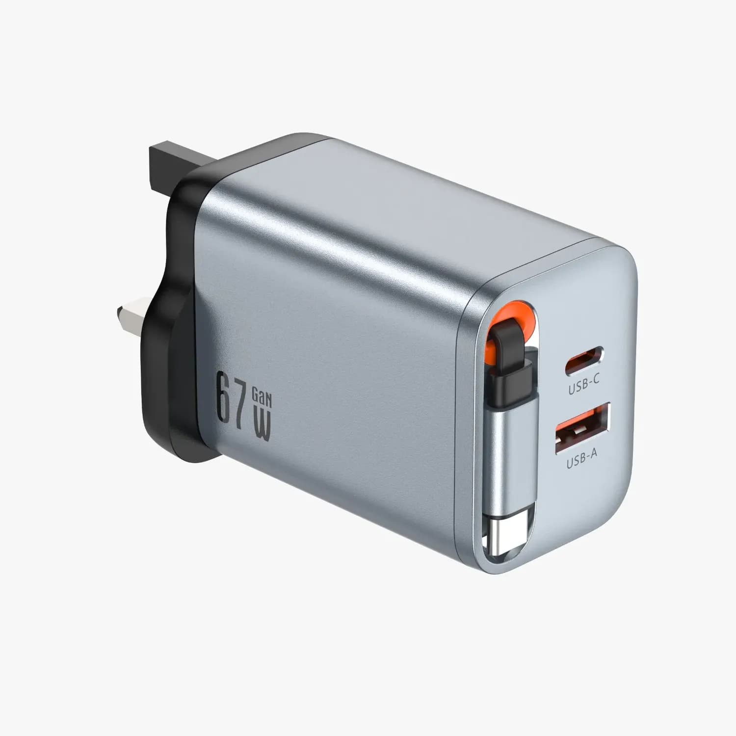 Green Lion Charger - 67W PD Dual Port, Grey 3
