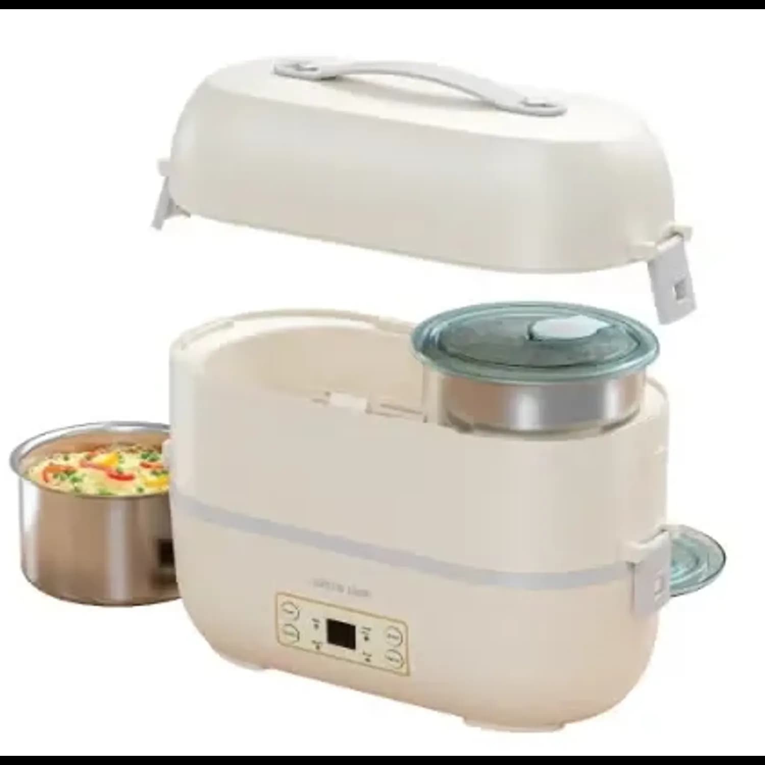 Green Lion Electric Lunch Box GLB-25 - 2L, 4 Containers, White — Cream Green Lion Electric Lunch Box GLB-25 - 2L, 4 Containers, White — Cream