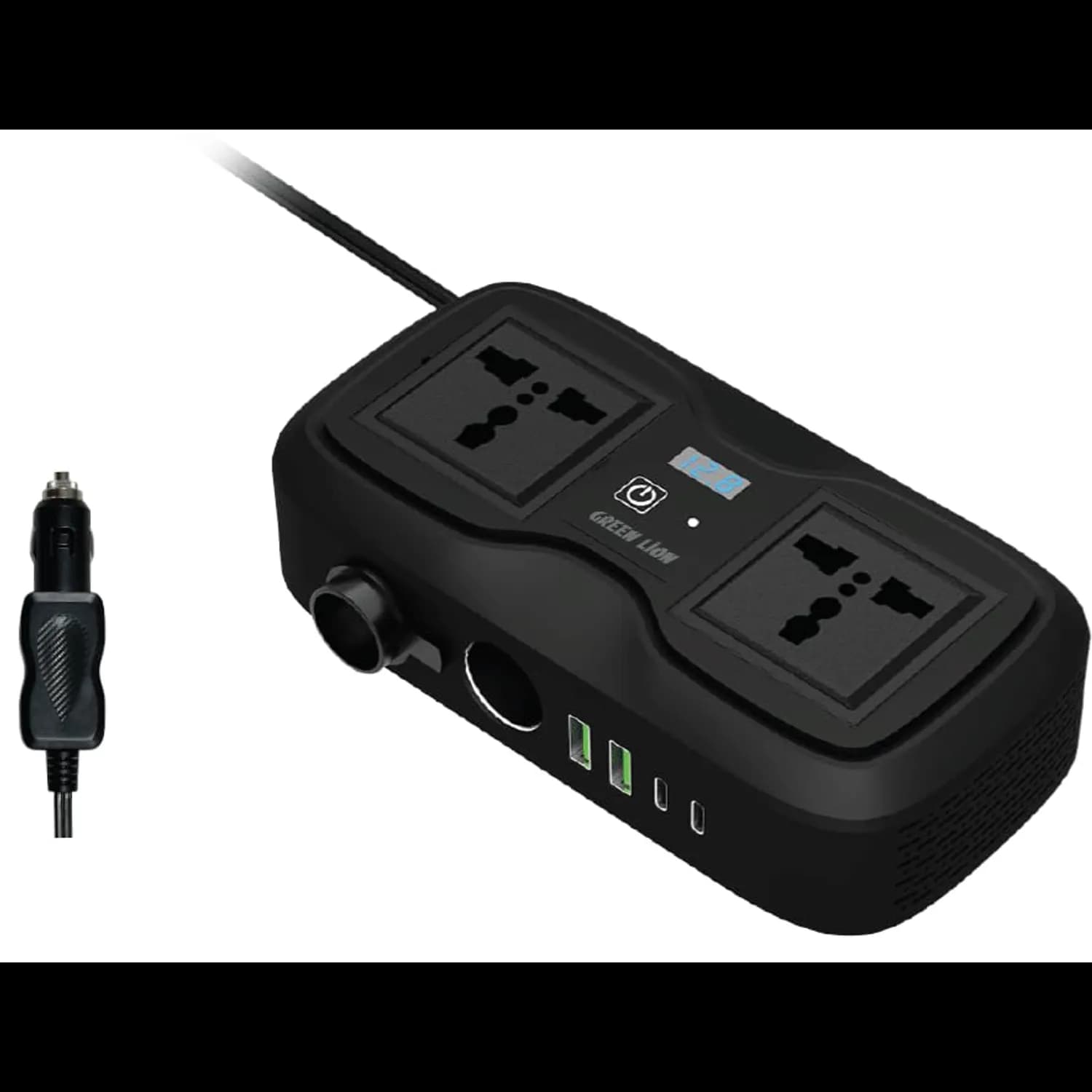 Green Lion Power Inverter GC-233 - 200W, 2 Universal Sockets, Black 3