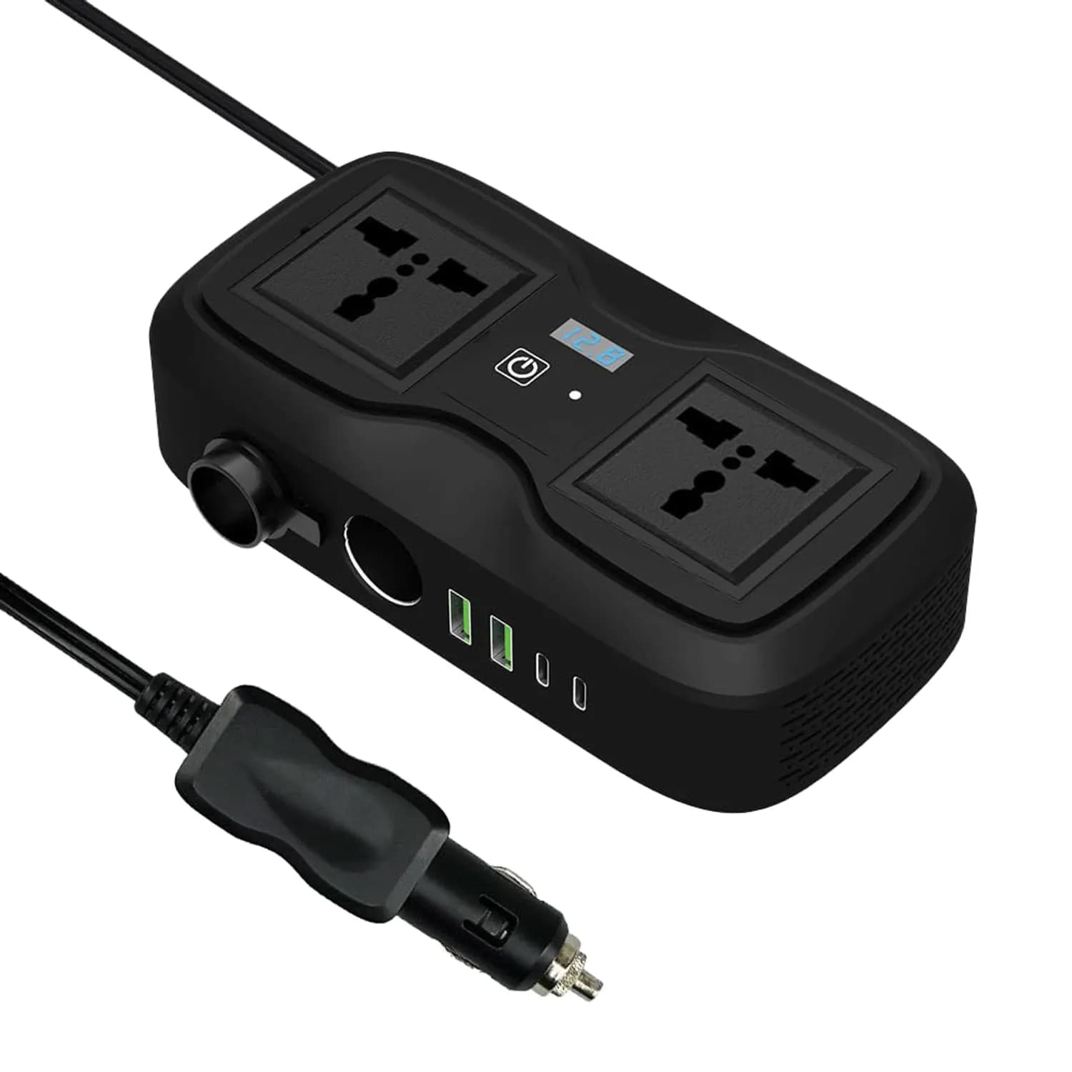 Green Lion Power Inverter GC-233 - 200W, 2 Universal Sockets, Black 1