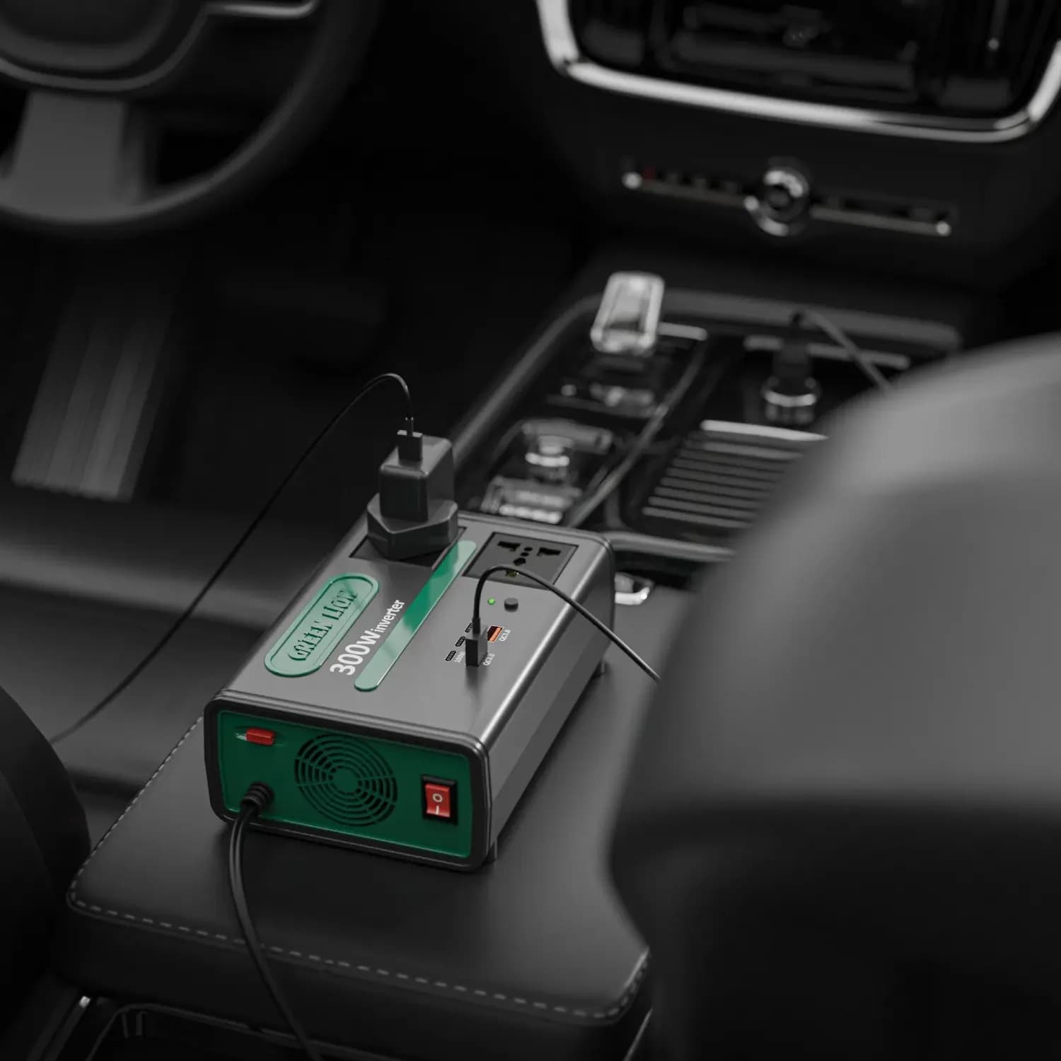 Green Lion Power Inverter GC-300 - 300W, PD 100W, QC 3.0, Black 3