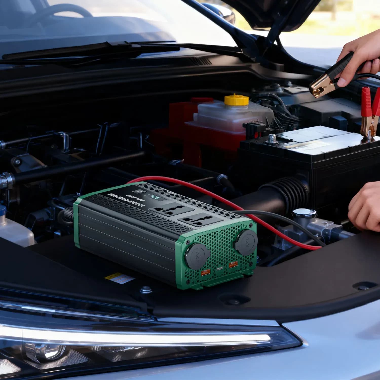 Green Lion Car Inverter GC-350 - 800W, 7-in-1 Power Adapter, Black 3