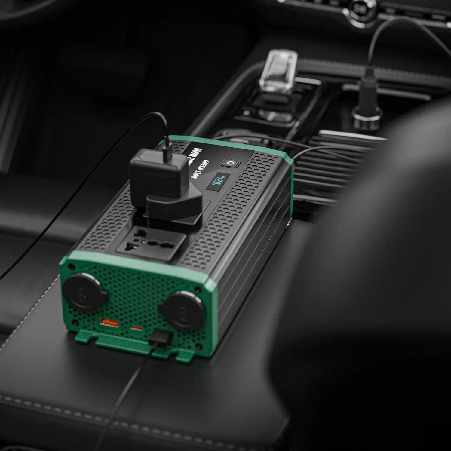 Green Lion Car Inverter GC-350 - 800W, 7-in-1 Power Adapter, Black 4