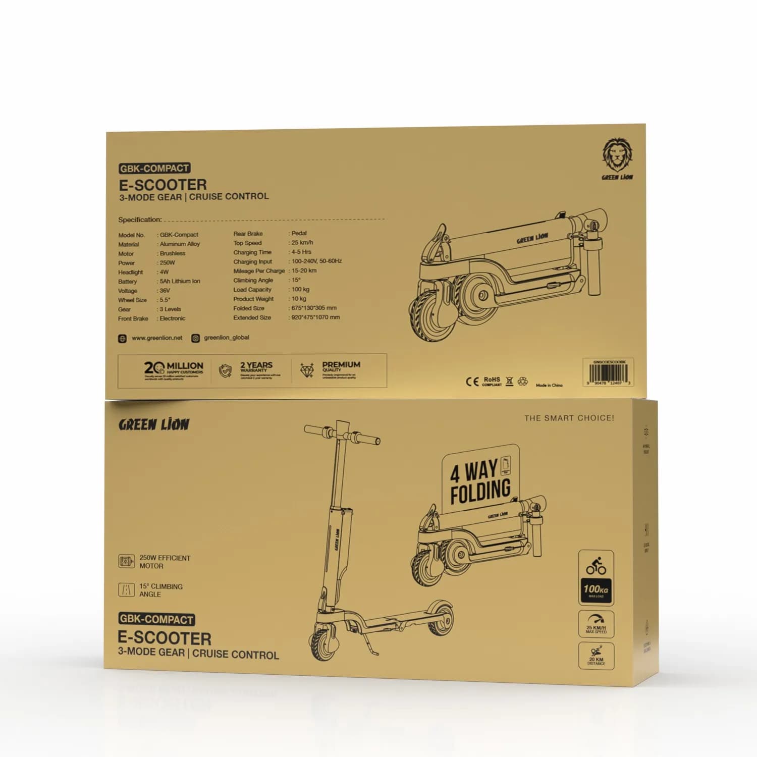 Green Lion GBK-Compact E-Scooter - Black 1
