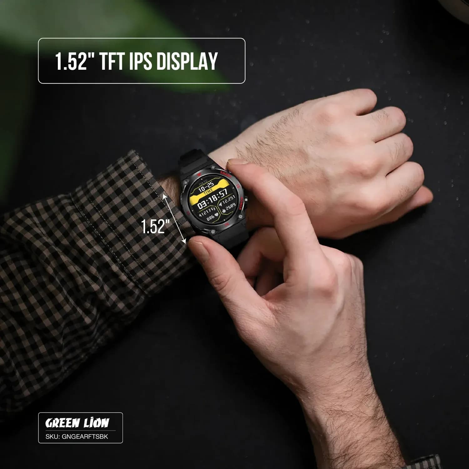 Green Lion Smart Watch Gear Fit - Black 3