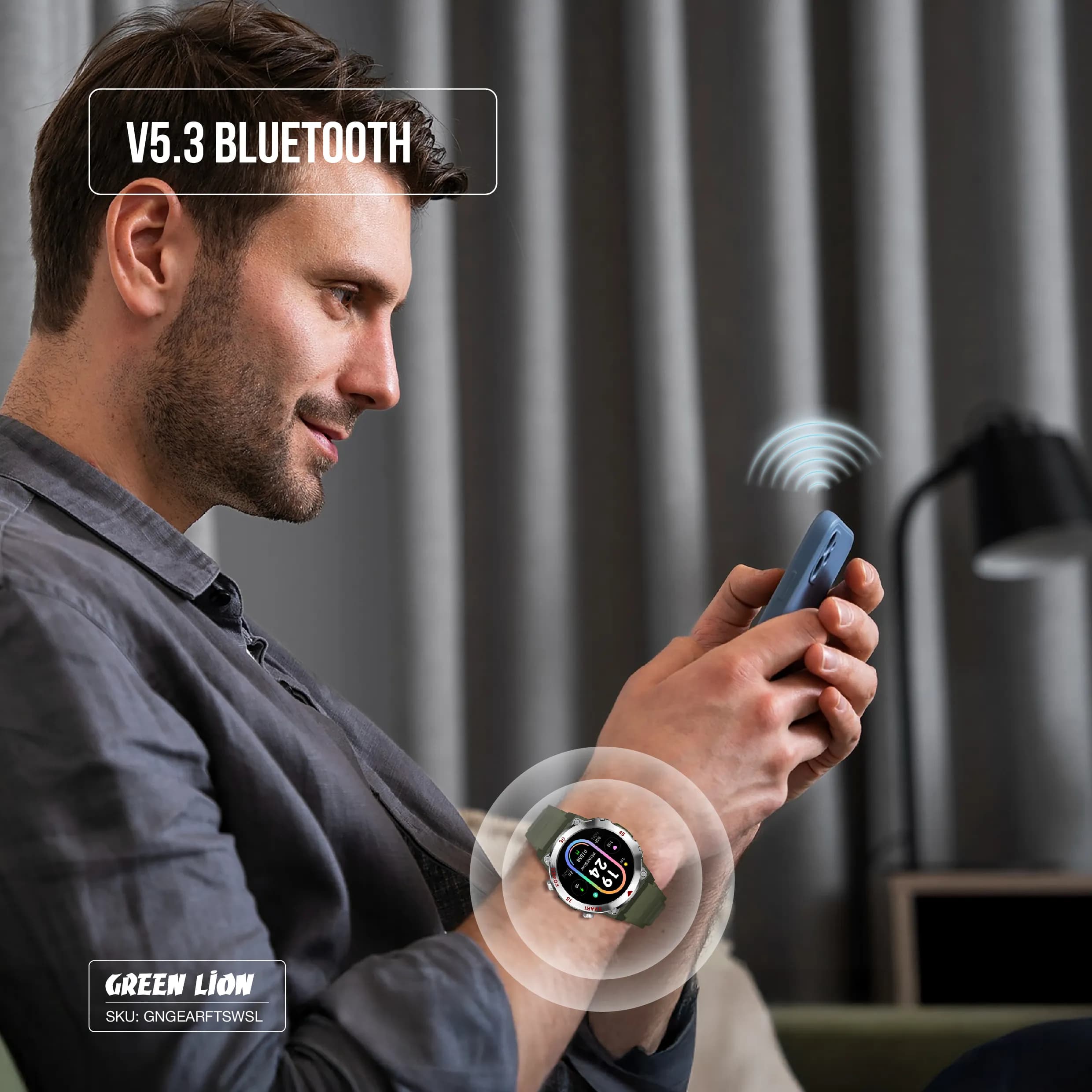 Green Lion Gear Fit Smart Watch - Silver 3