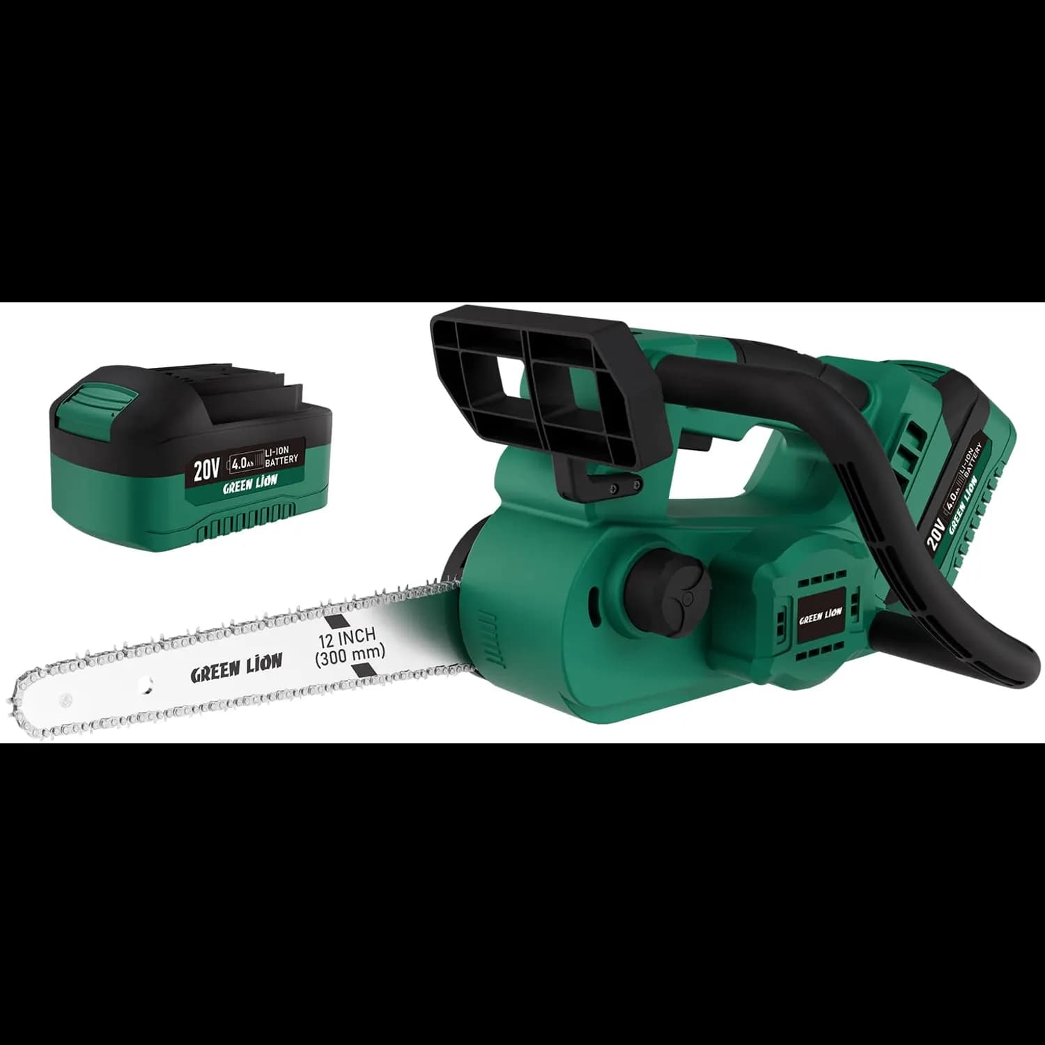 Green Lion Cordless Chainsaw GES-12 - 12" Bar, 4.0Ah Battery 1 Green Lion Cordless Chainsaw GES-12 - 12" Bar, 4.0Ah Battery 1