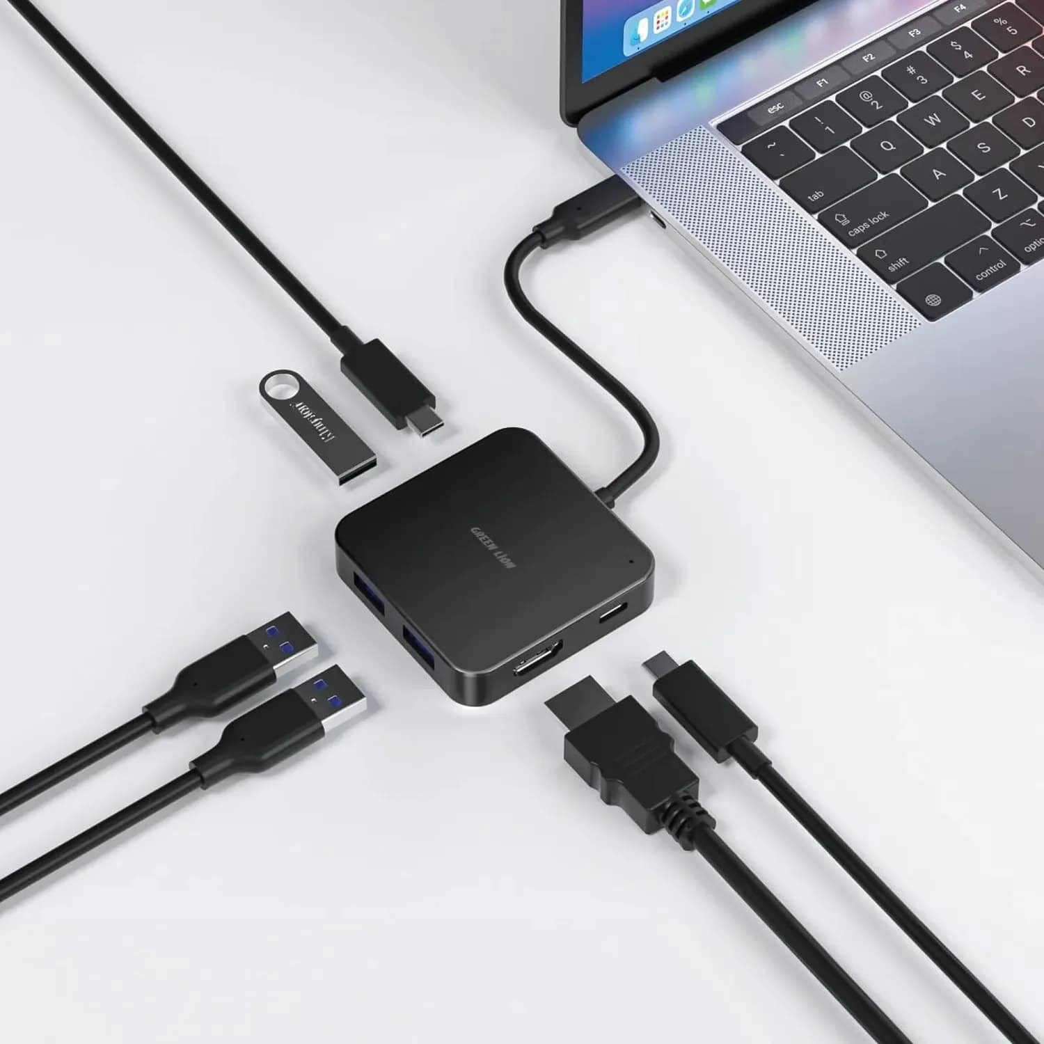 Green Lion USB-C Hub GHB7 - 7-in-1, Black 2