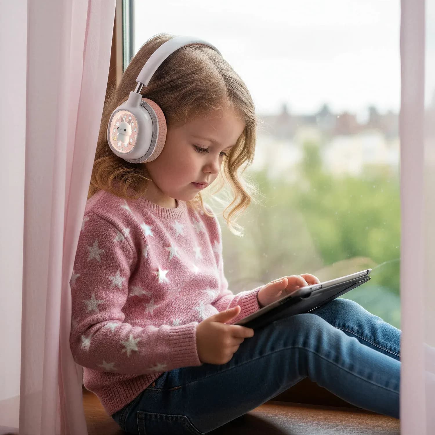 Green Lion Wireless Headphones GK-600 - Kids, Pink 2